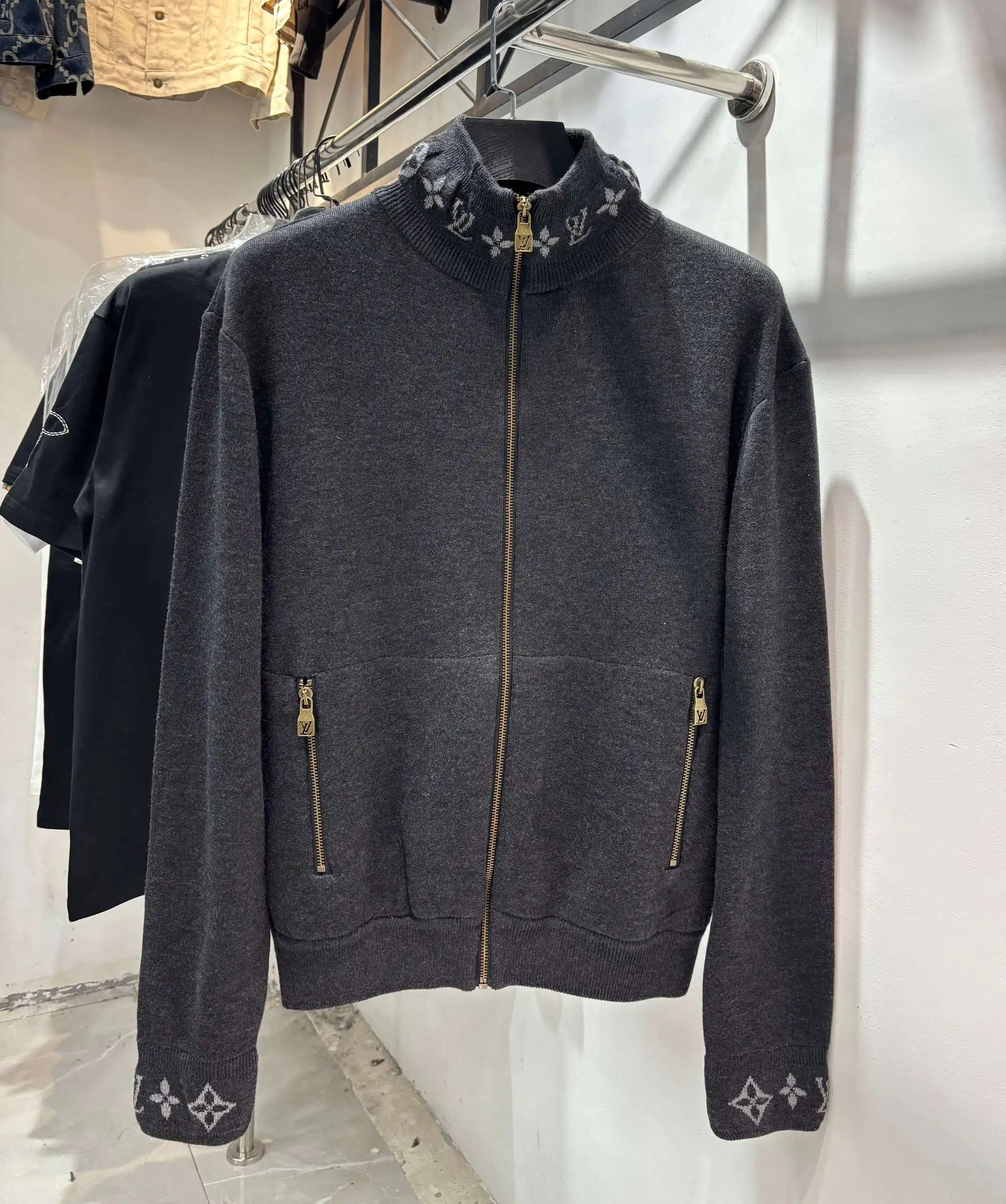 Monogram Jacquard Wool Zip-Up Cardigan D25513460 — view 7