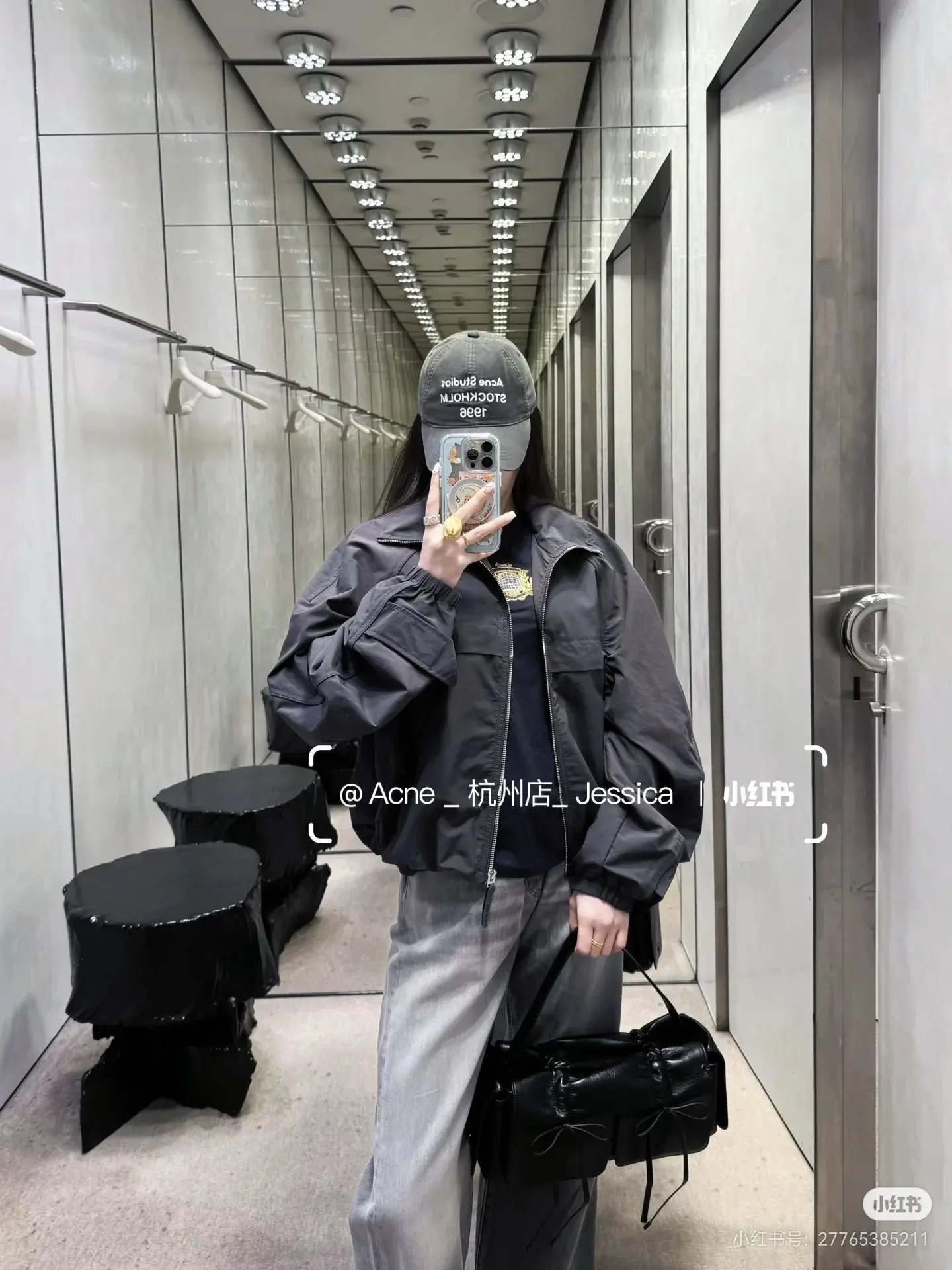 Crinkled Nylon Zip-Up Jacket D25522479 — view 3