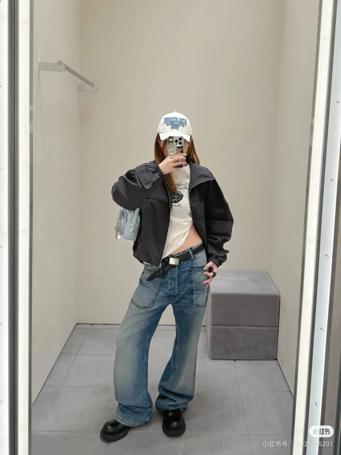 Crinkled Nylon Zip-Up Jacket D25522479 — view 5