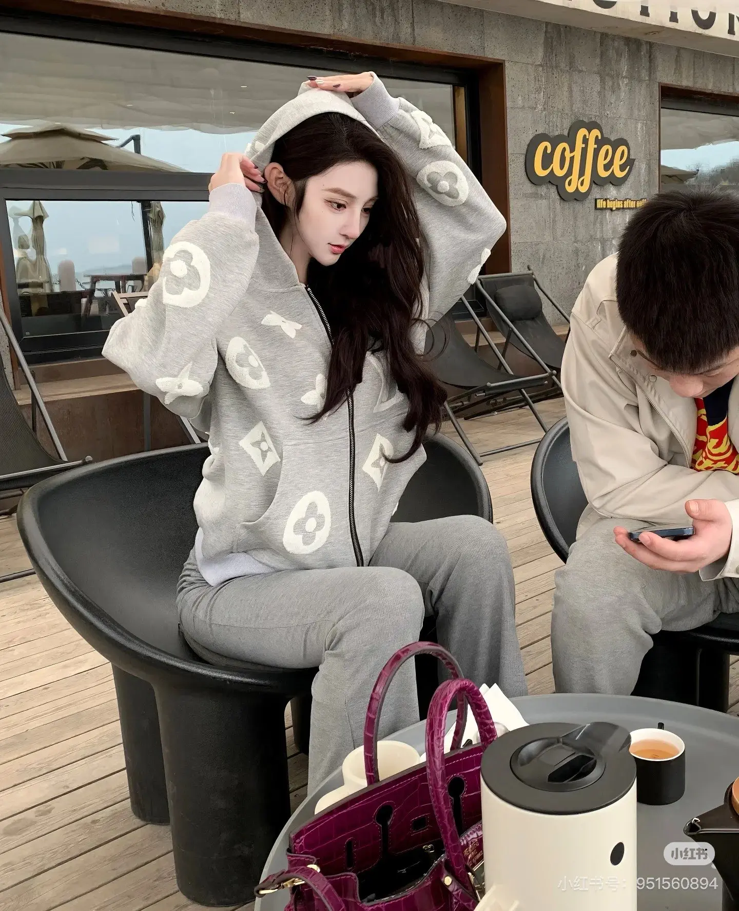 Monogram Towel Embroidery Zip-Up Hoodie D25513457 — view 3