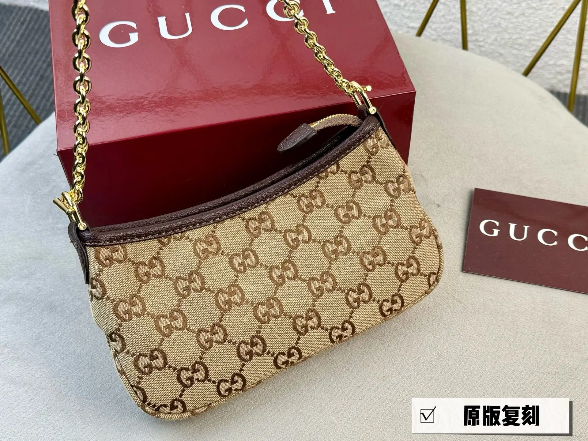 GG Monogram Chain Shoulder Bag D26018364 — view 9