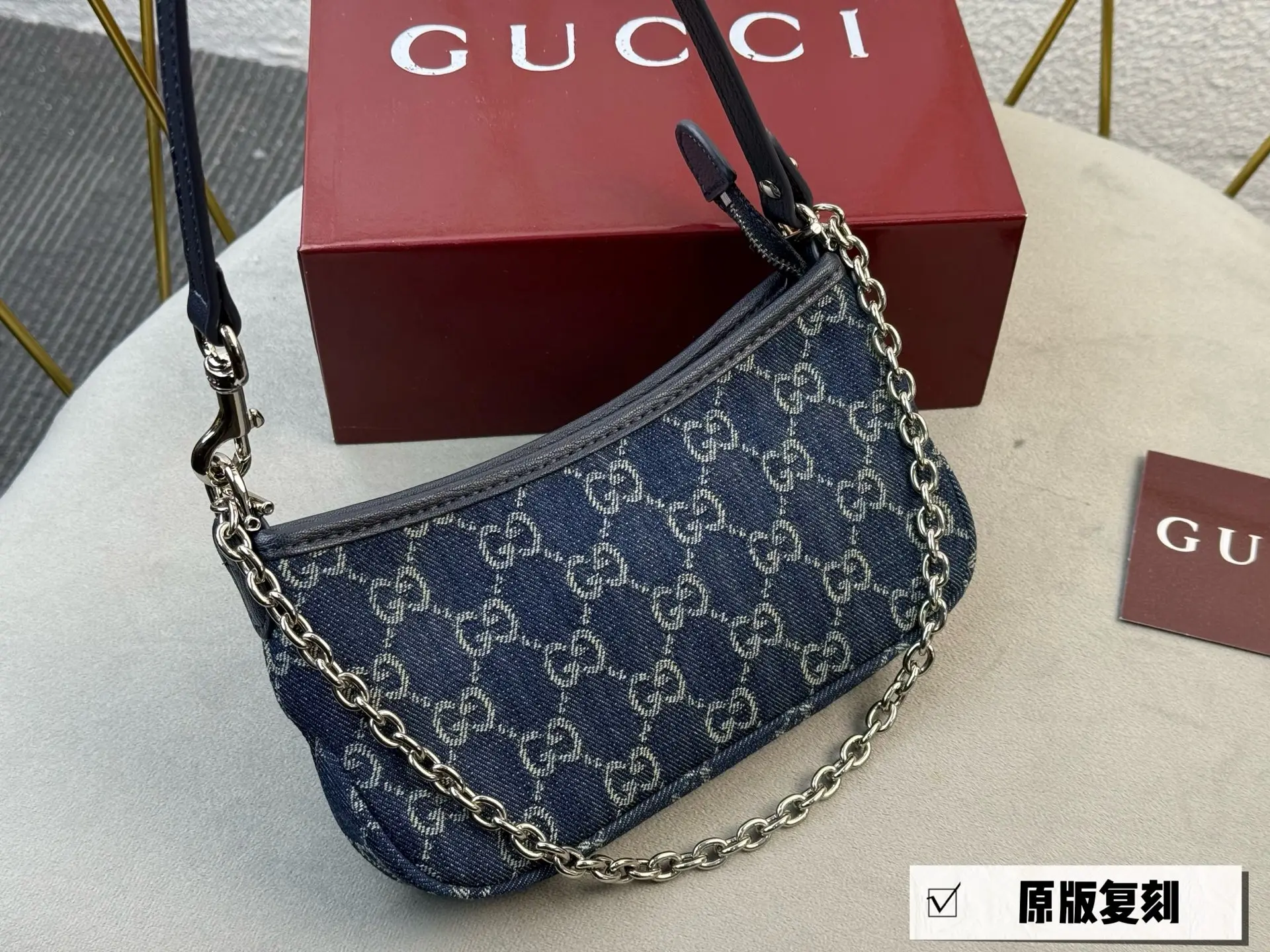 Monogram Denim Shoulder Bag D26018363 — view 12