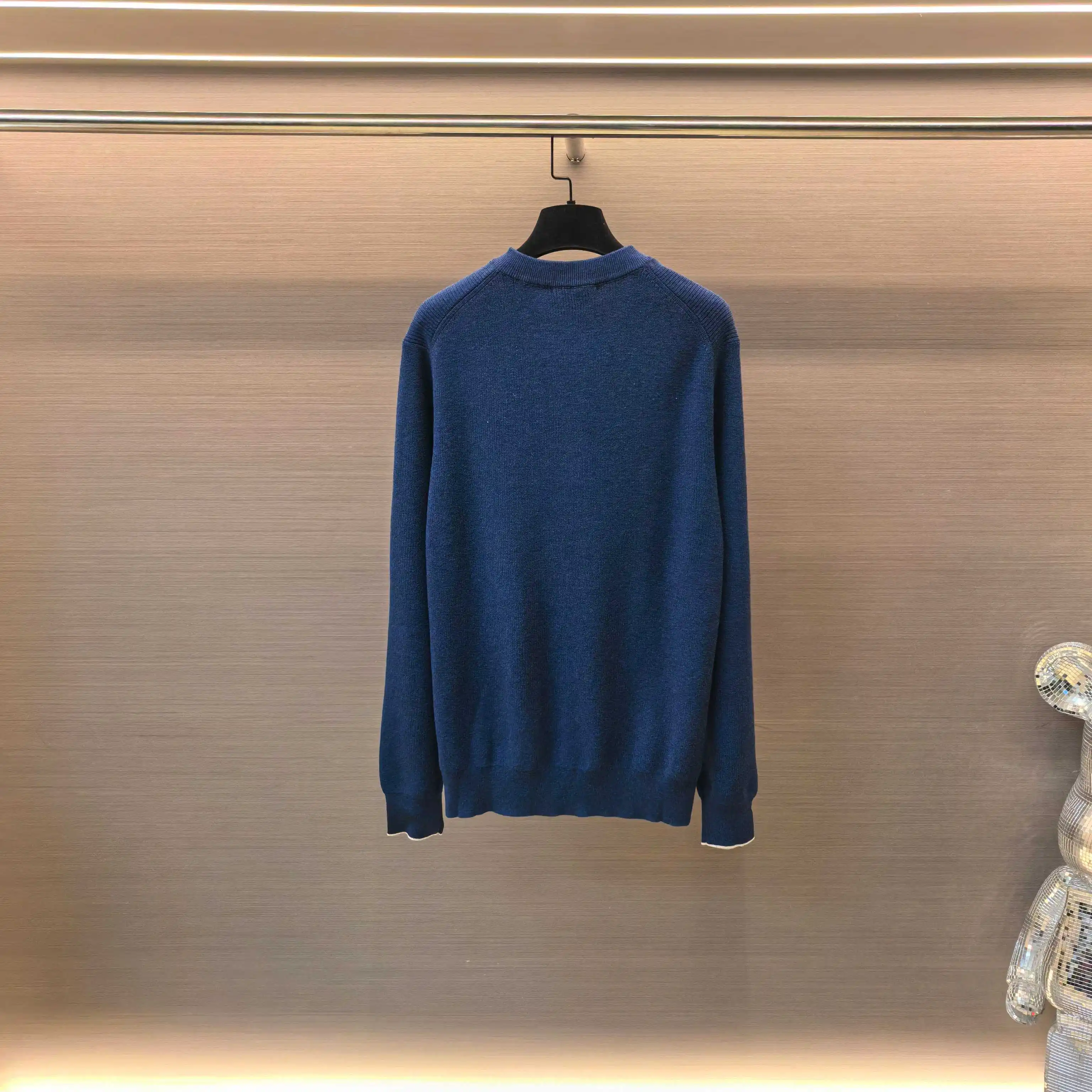 Marl-Knit Henley Neck Sweater D26022402 — view 3
