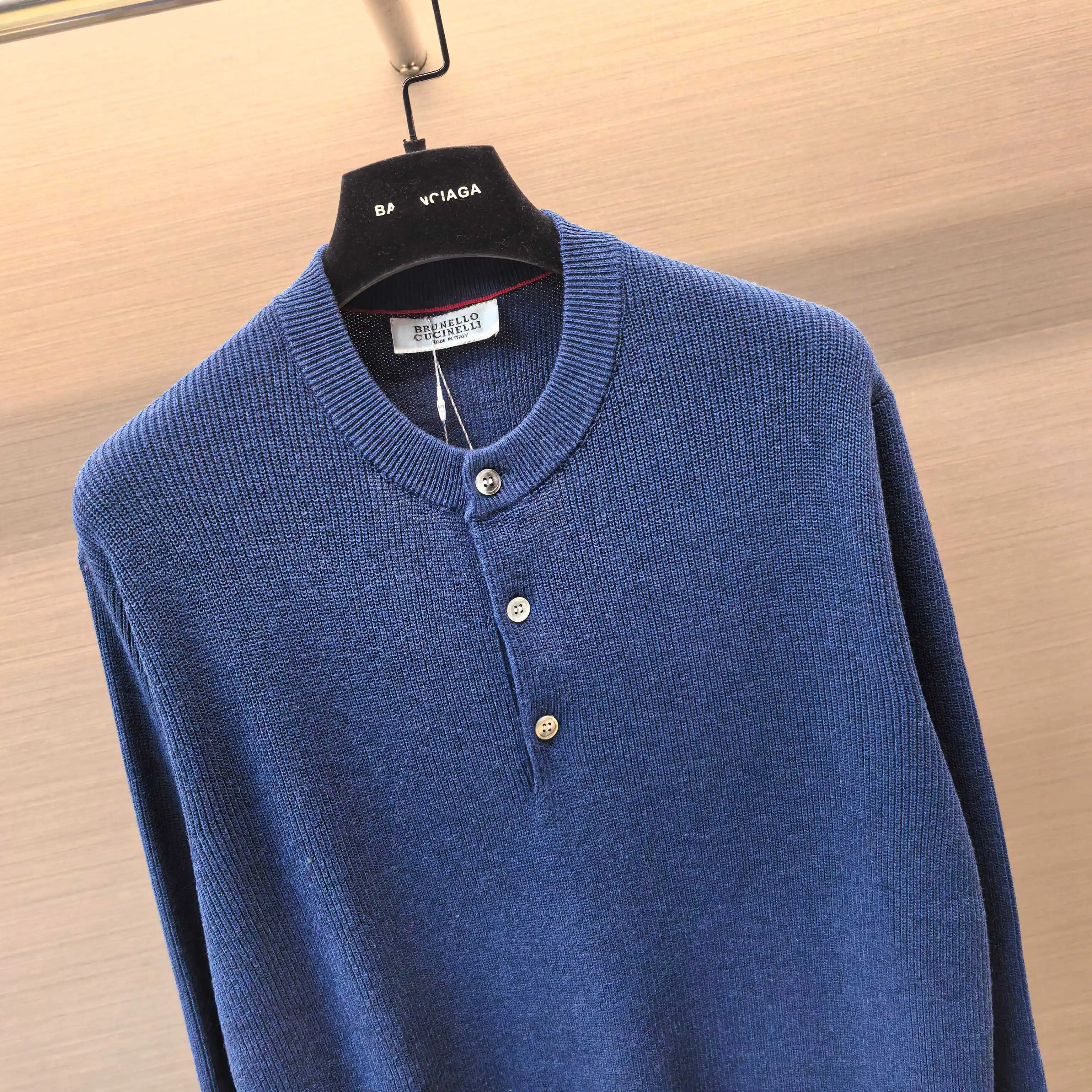 Marl-Knit Henley Neck Sweater D26022402 — view 4