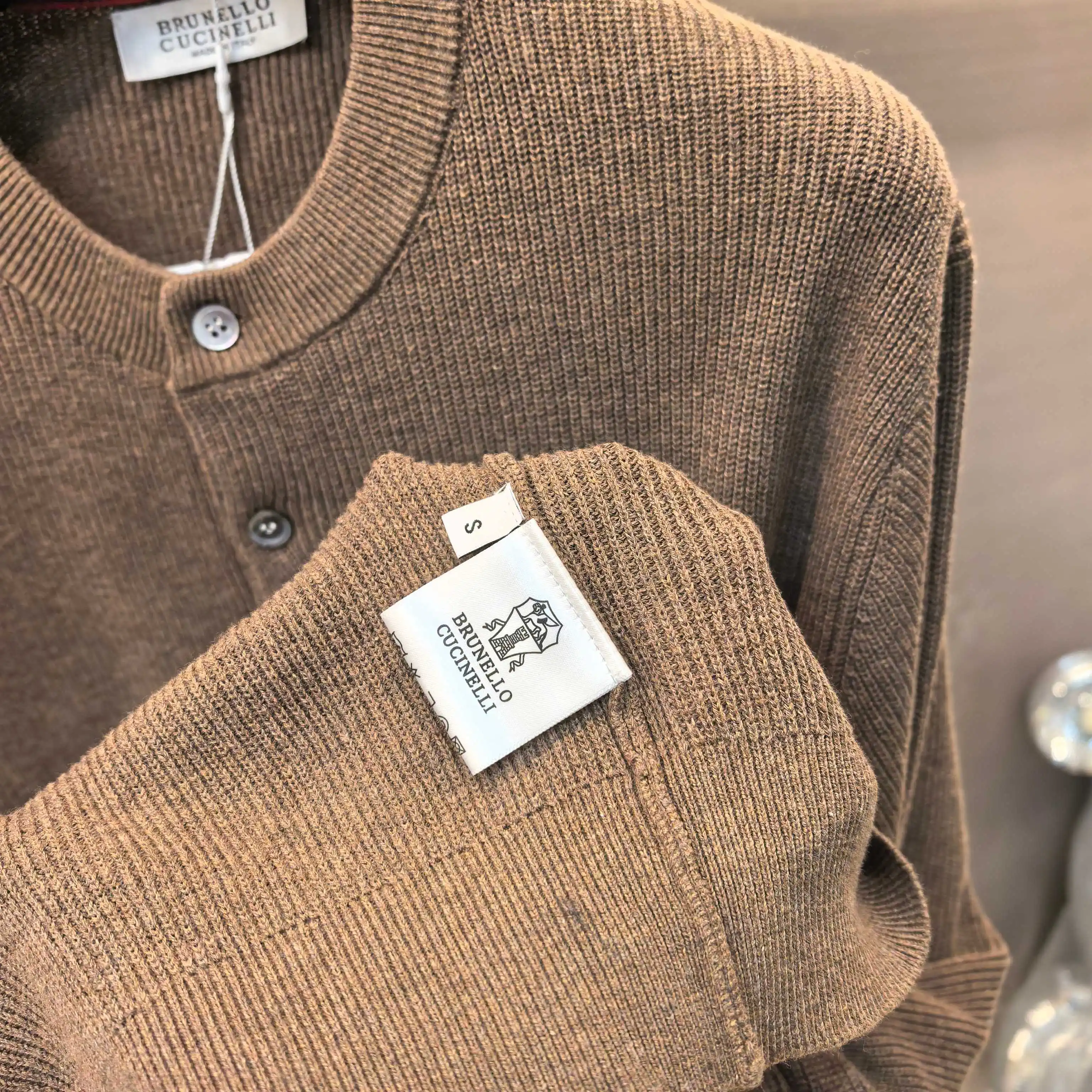 Henley Neck Melange Knit Sweater D26022401 — view 6