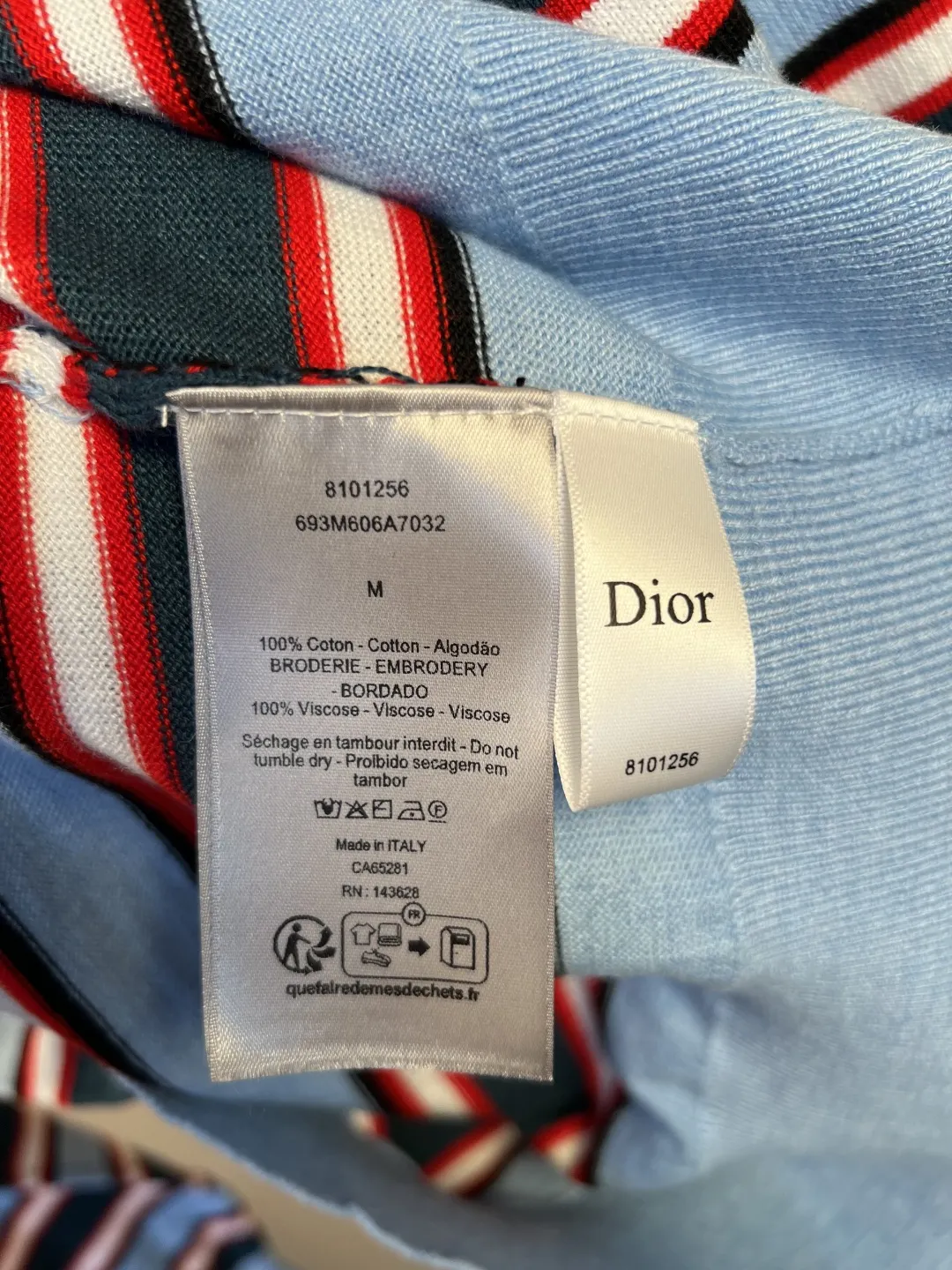 Striped Logo-Embroidered Knit Sweater D27019250 — view 8