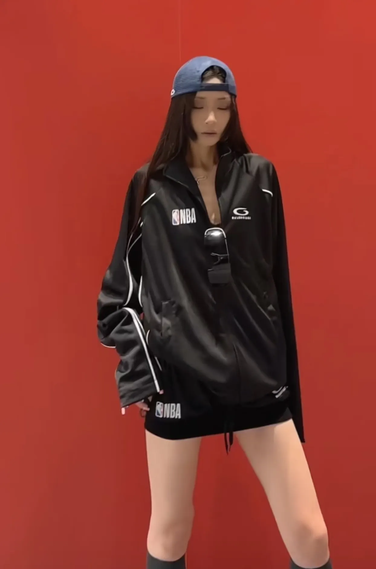 NBA Logo Embroidered Tracksuit Jacket and Skirt Set D28022385 — view 7