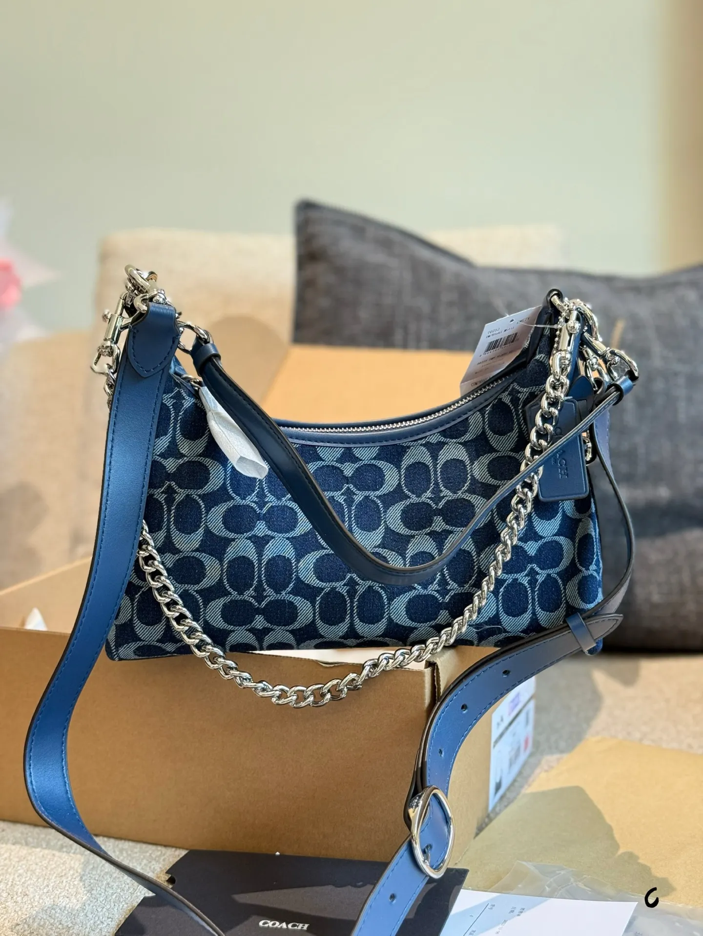 Coach Juliet Signature Denim Shoulder Bag D28018353