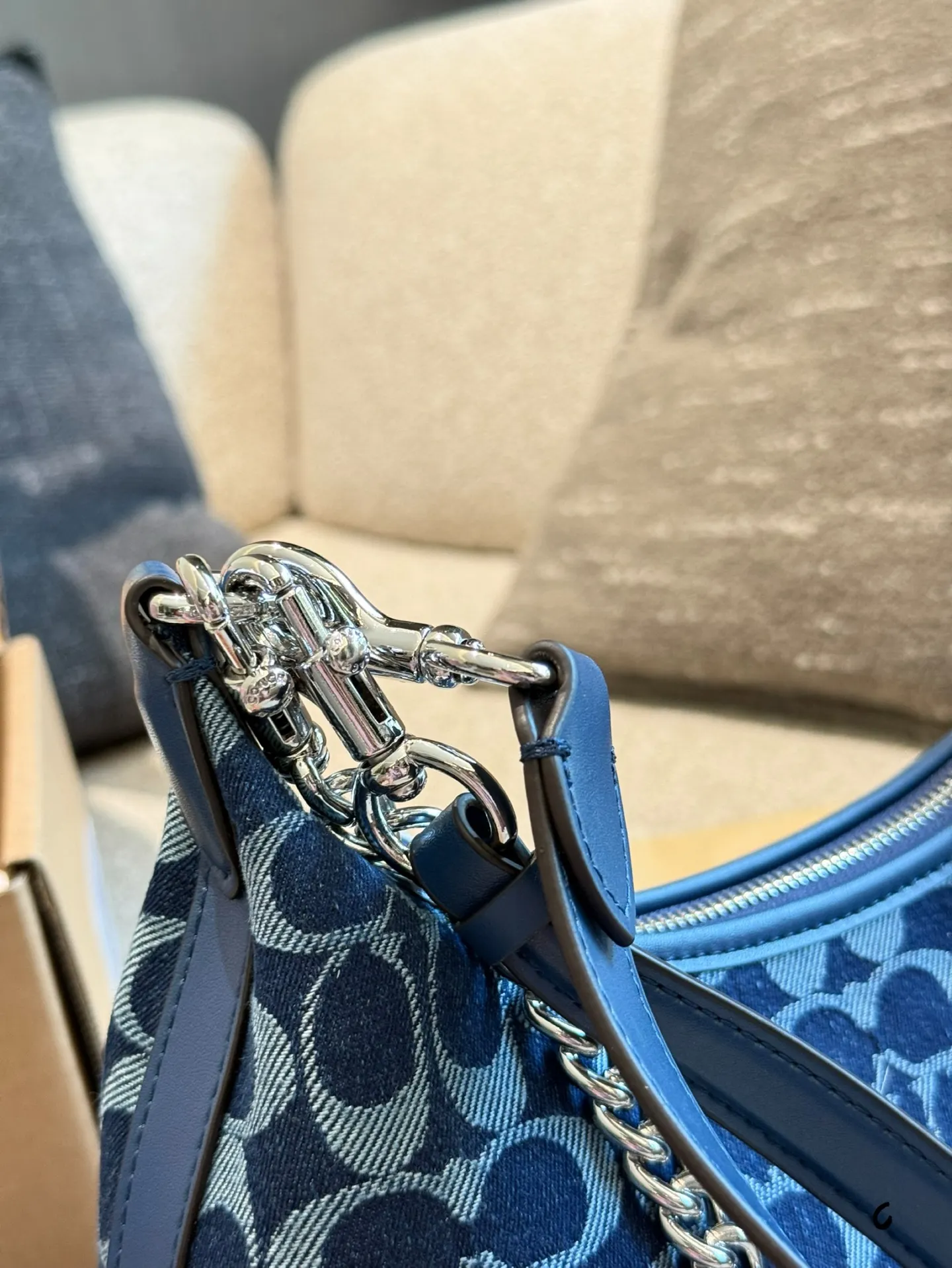 Coach Juliet Signature Denim Shoulder Bag D28018353 — view 6