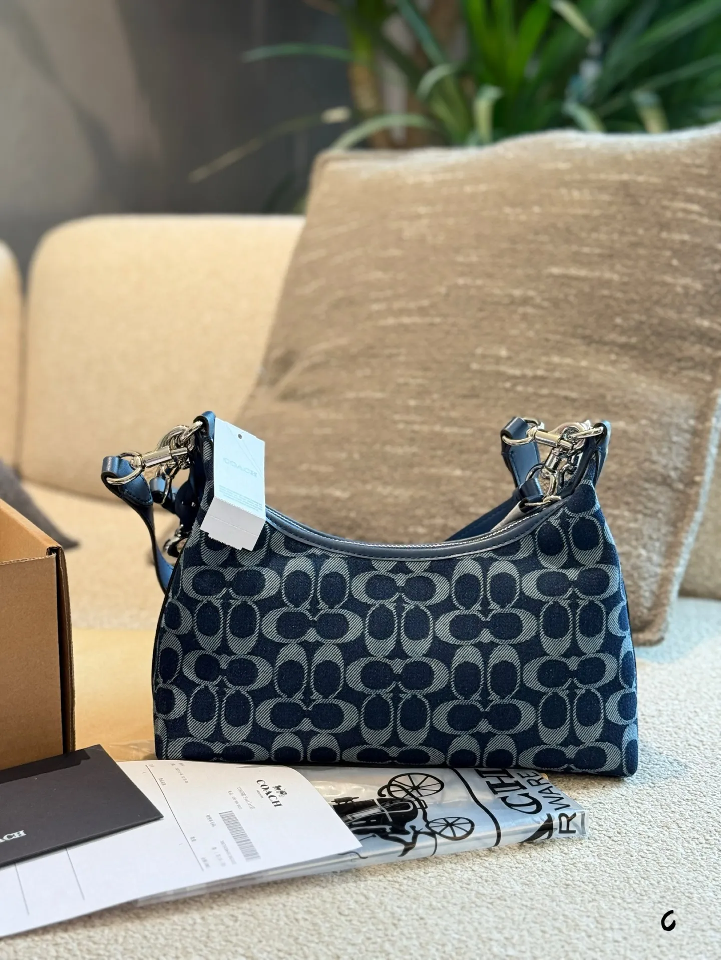 Coach Juliet Signature Denim Shoulder Bag D28018353 — view 9
