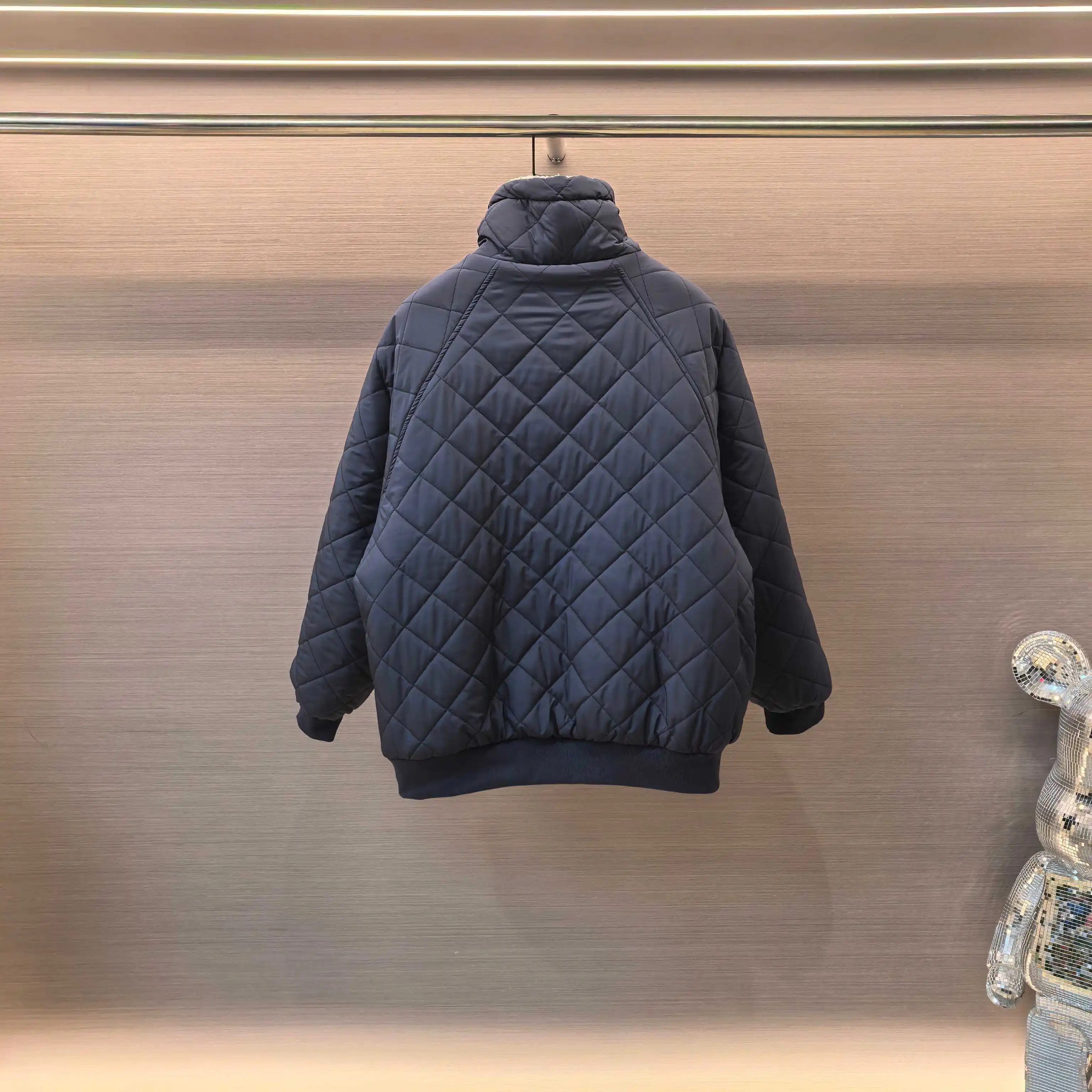 Quilted Shearling-Trimmed Padded Jacket D28022406 — view 2