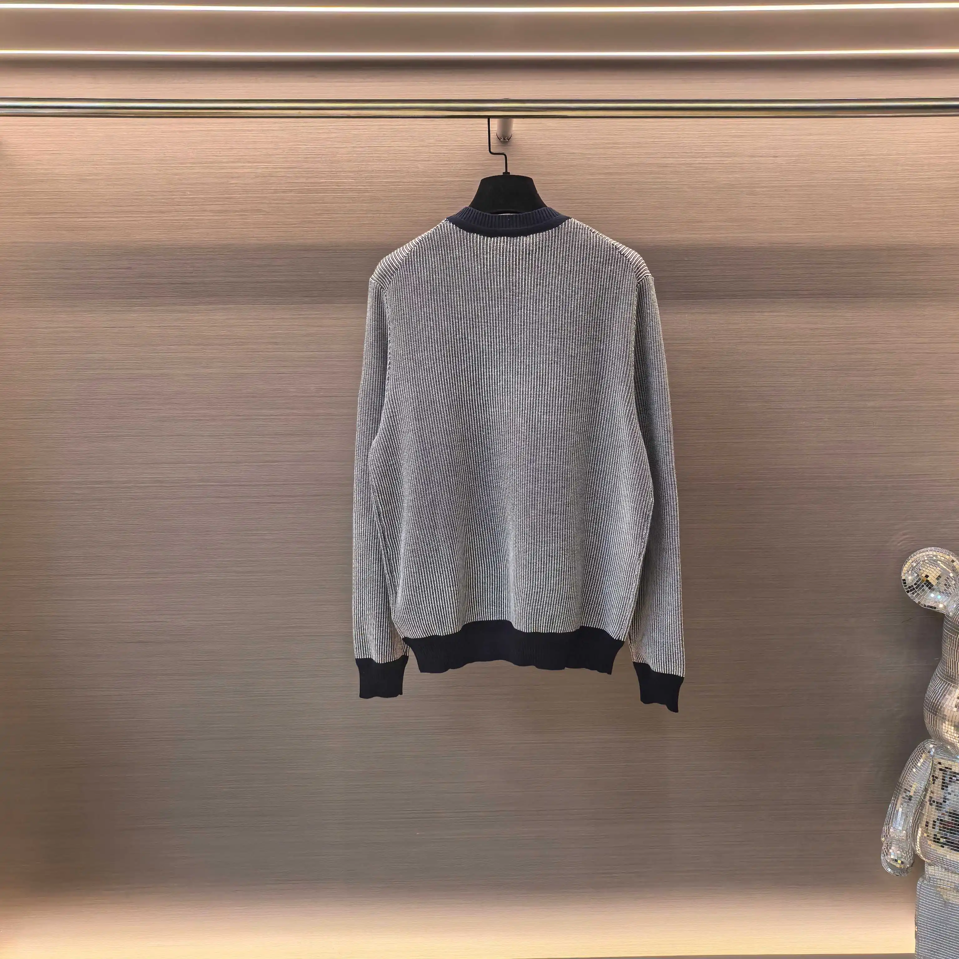 Striped Jacquard Cashmere-Cotton Sweater D29022351 — view 3