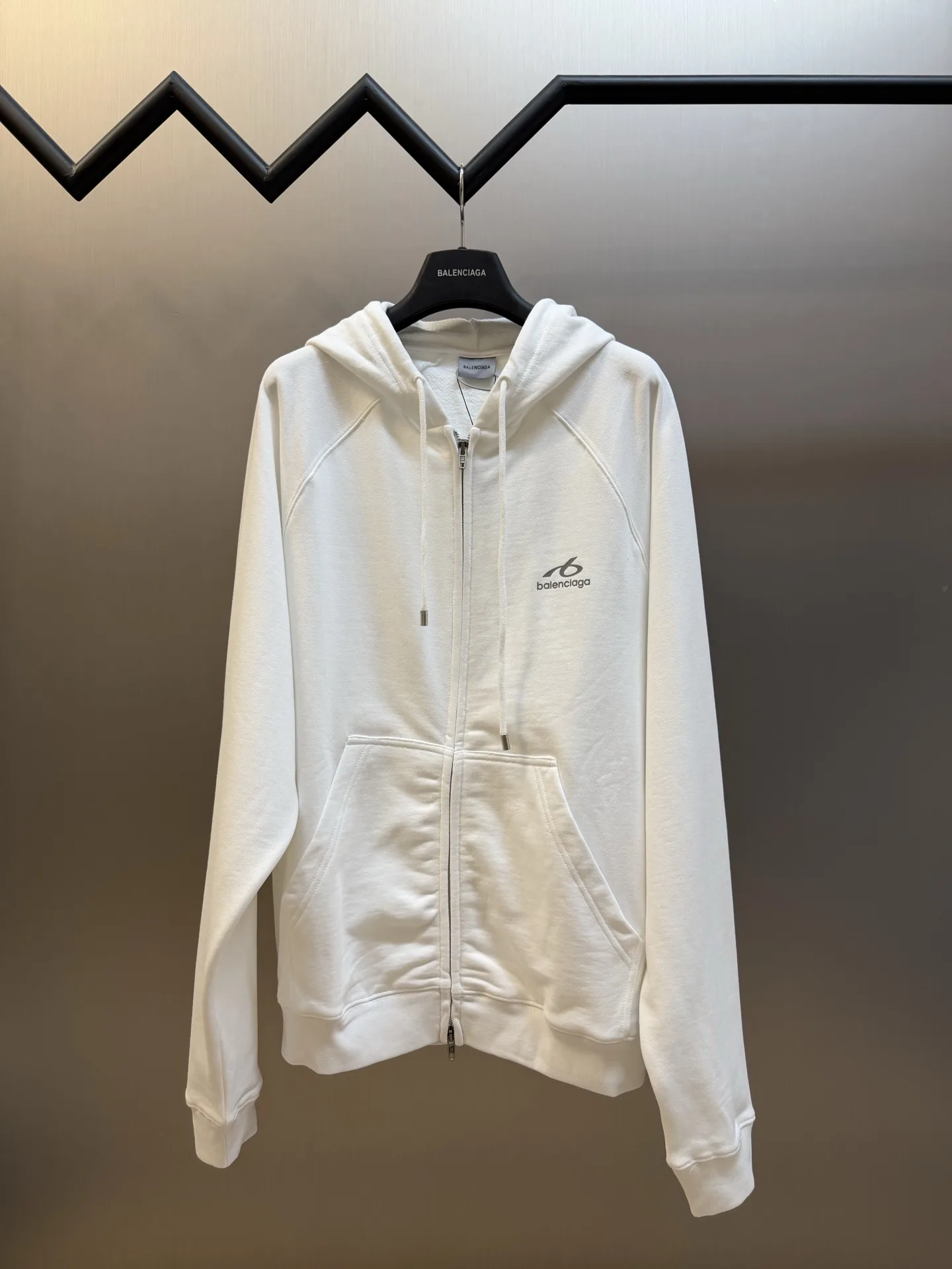 Logo Print Zip-Up Cotton Hoodie D30019170