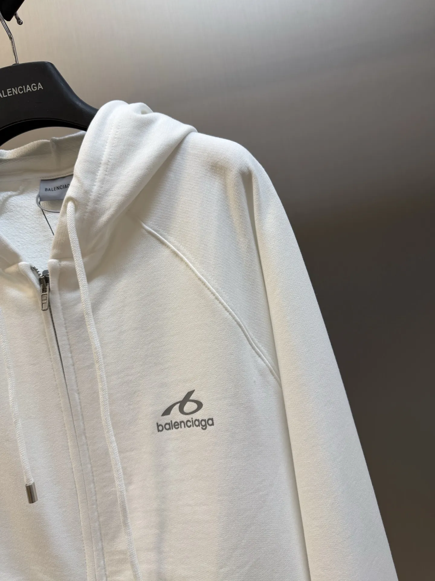 Logo Print Zip-Up Cotton Hoodie D30019170 — view 3