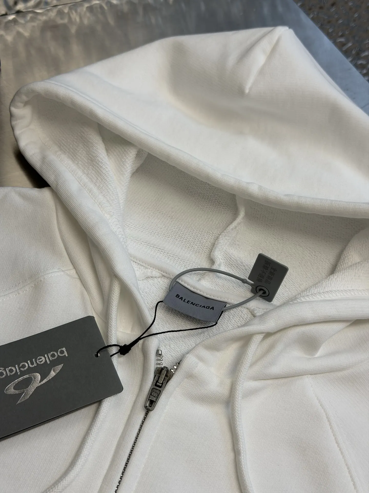 Logo Print Zip-Up Cotton Hoodie D30019170 — view 5