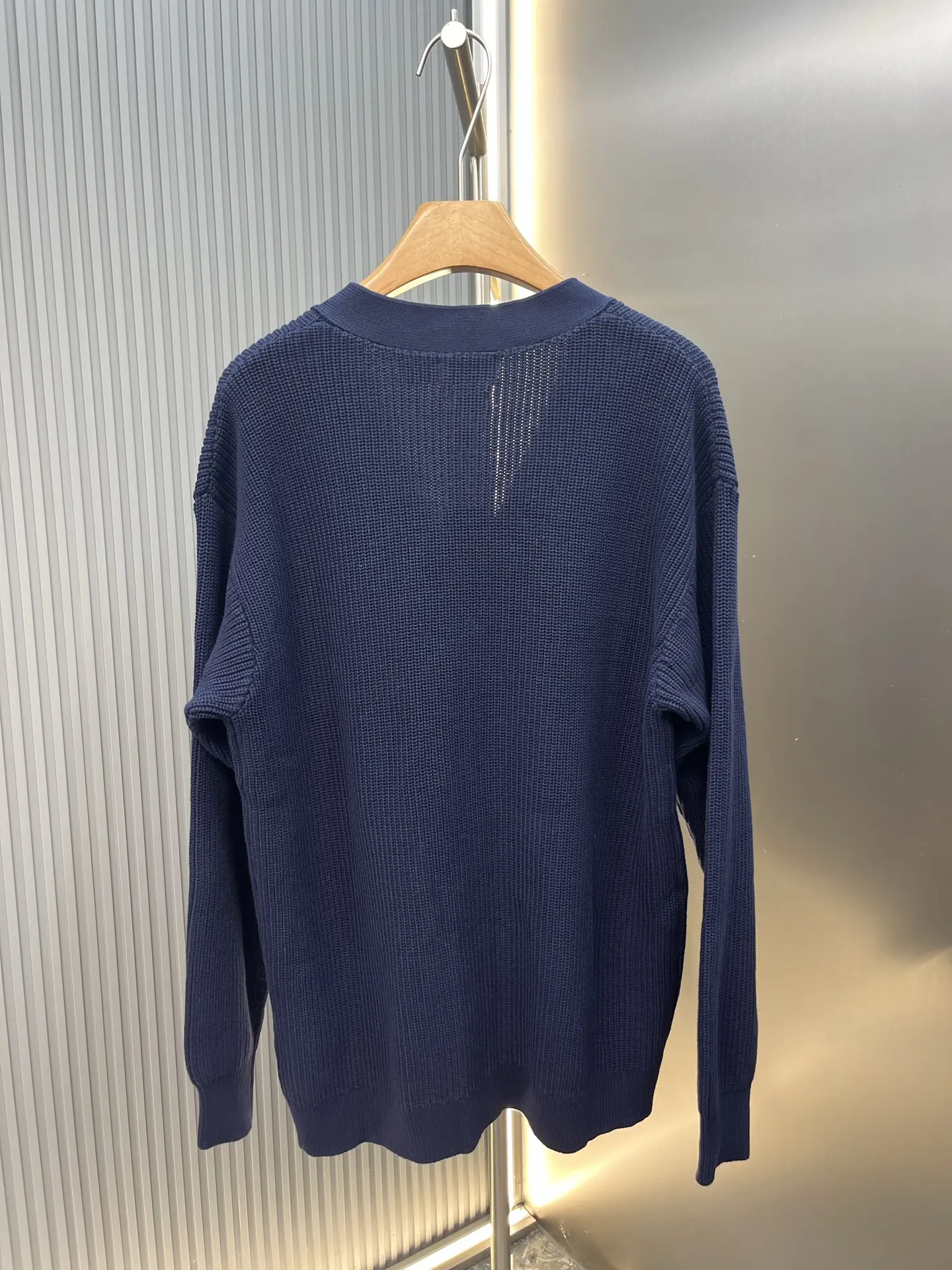 Embroidered Logo Cotton Knit Cardigan D30019123 — view 3