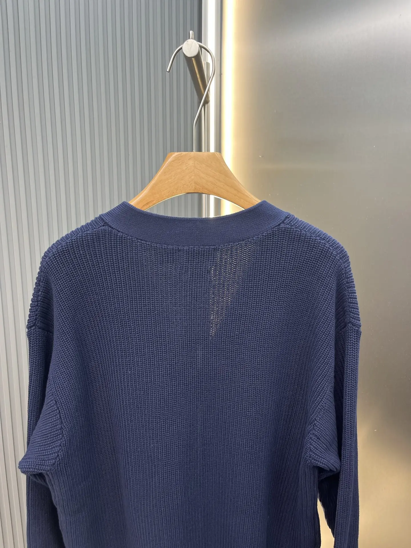 Embroidered Logo Cotton Knit Cardigan D30019123 — view 4