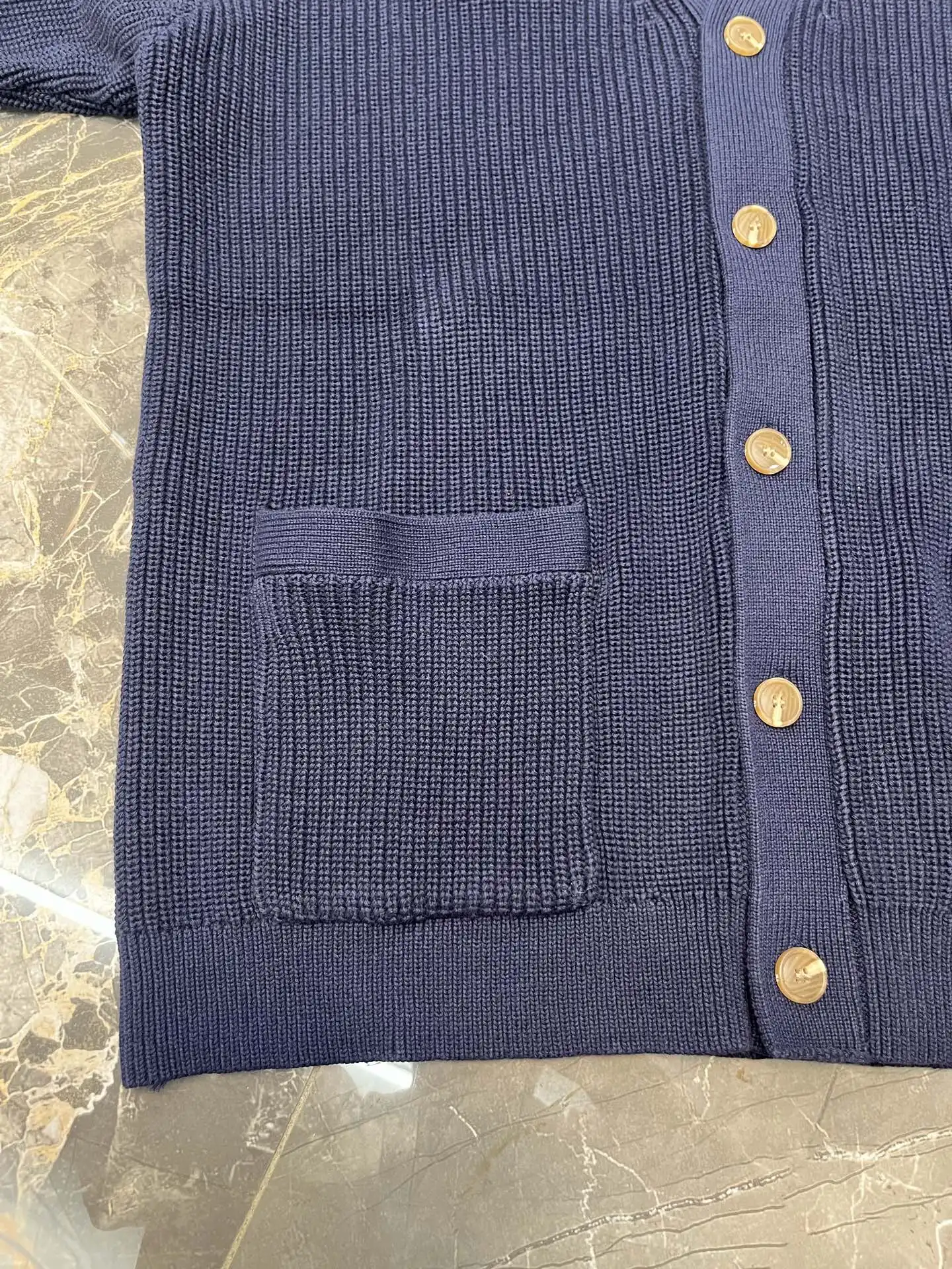 Embroidered Logo Cotton Knit Cardigan D30019123 — view 6