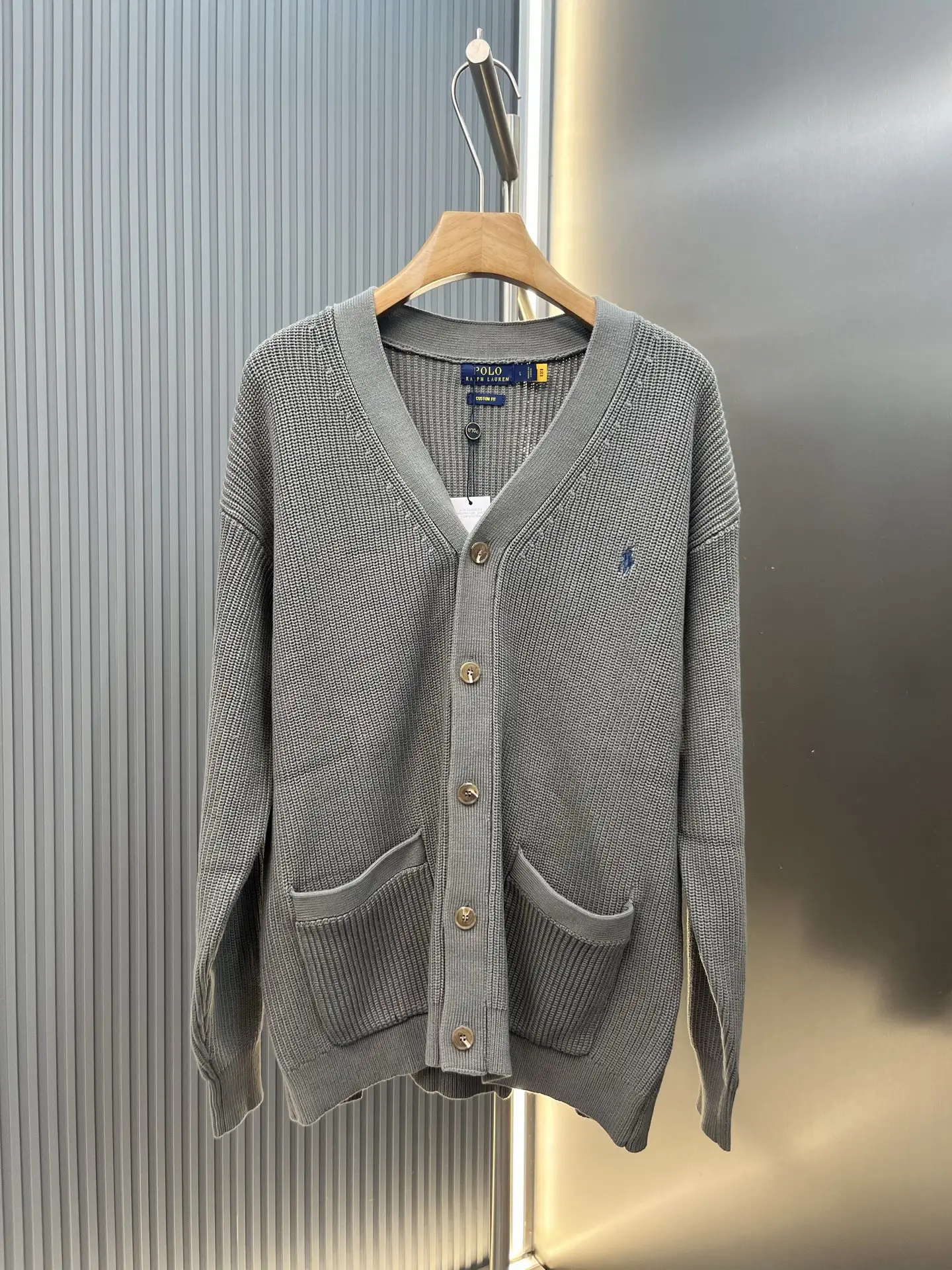 Embroidered Logo Cotton Knit Cardigan D30019122