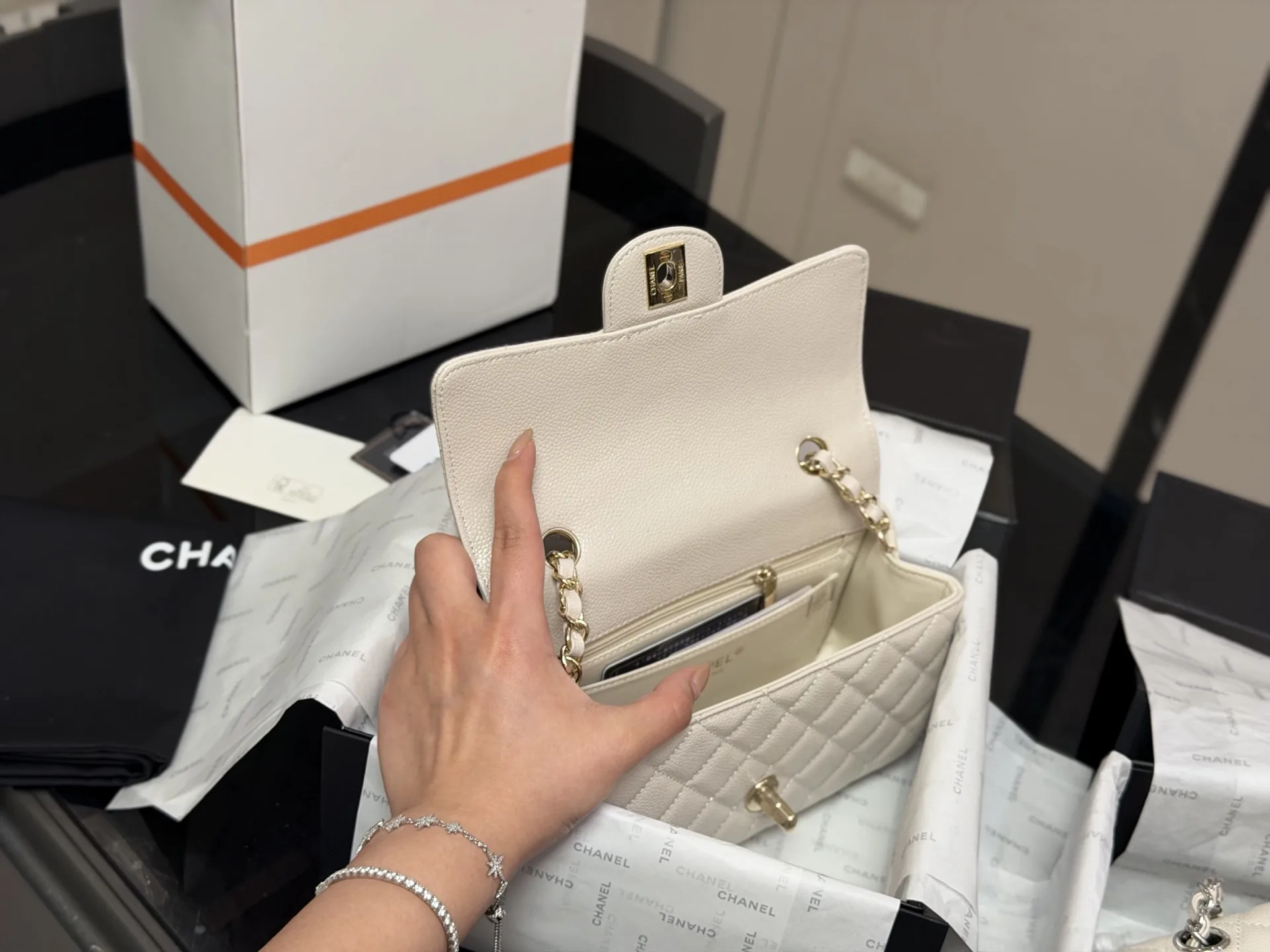 Chanel CF Mini Quilted Caviar Flap Bag D30018359 — view 4