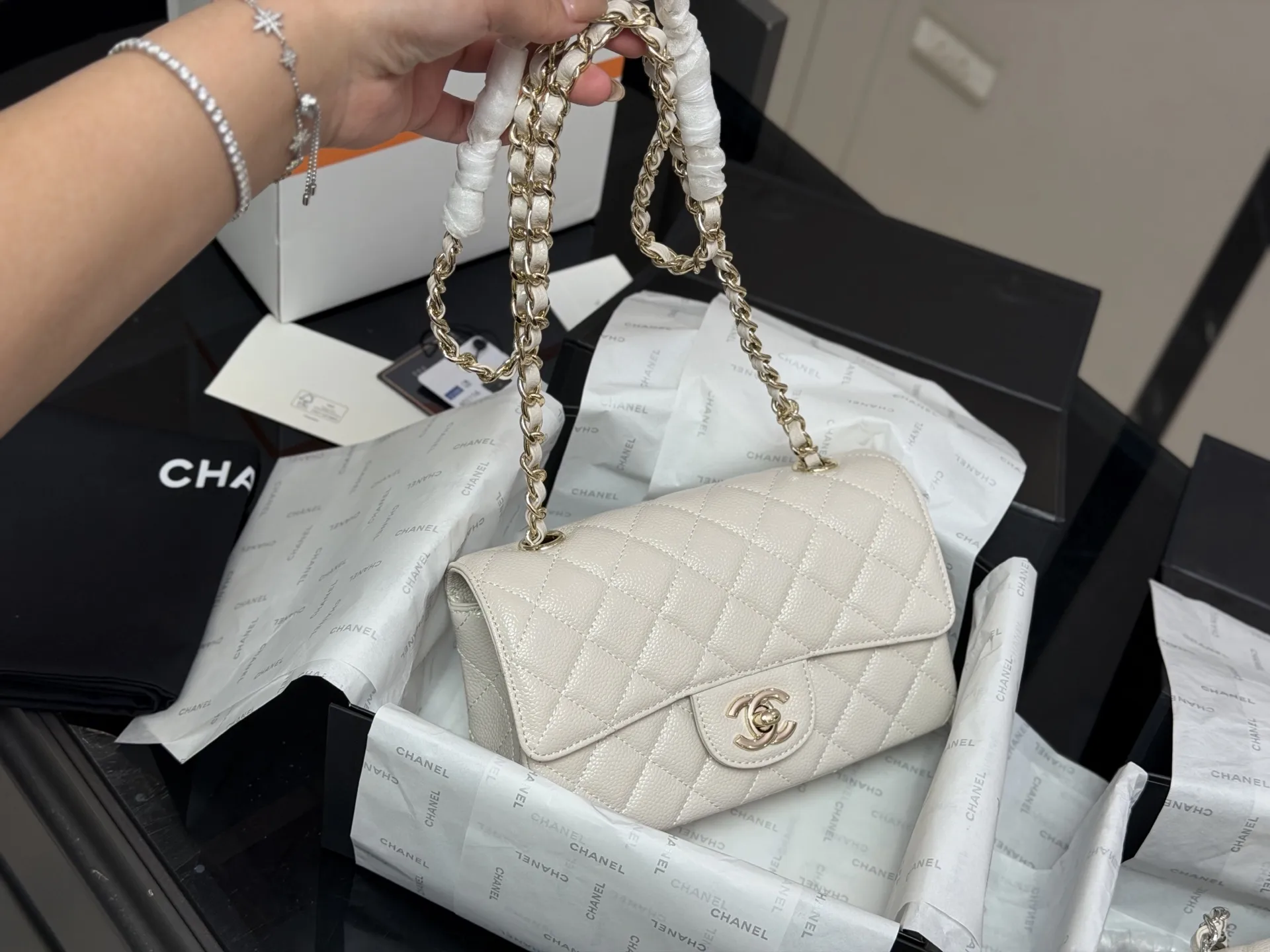 Chanel CF Mini Quilted Caviar Flap Bag D30018359 — view 5