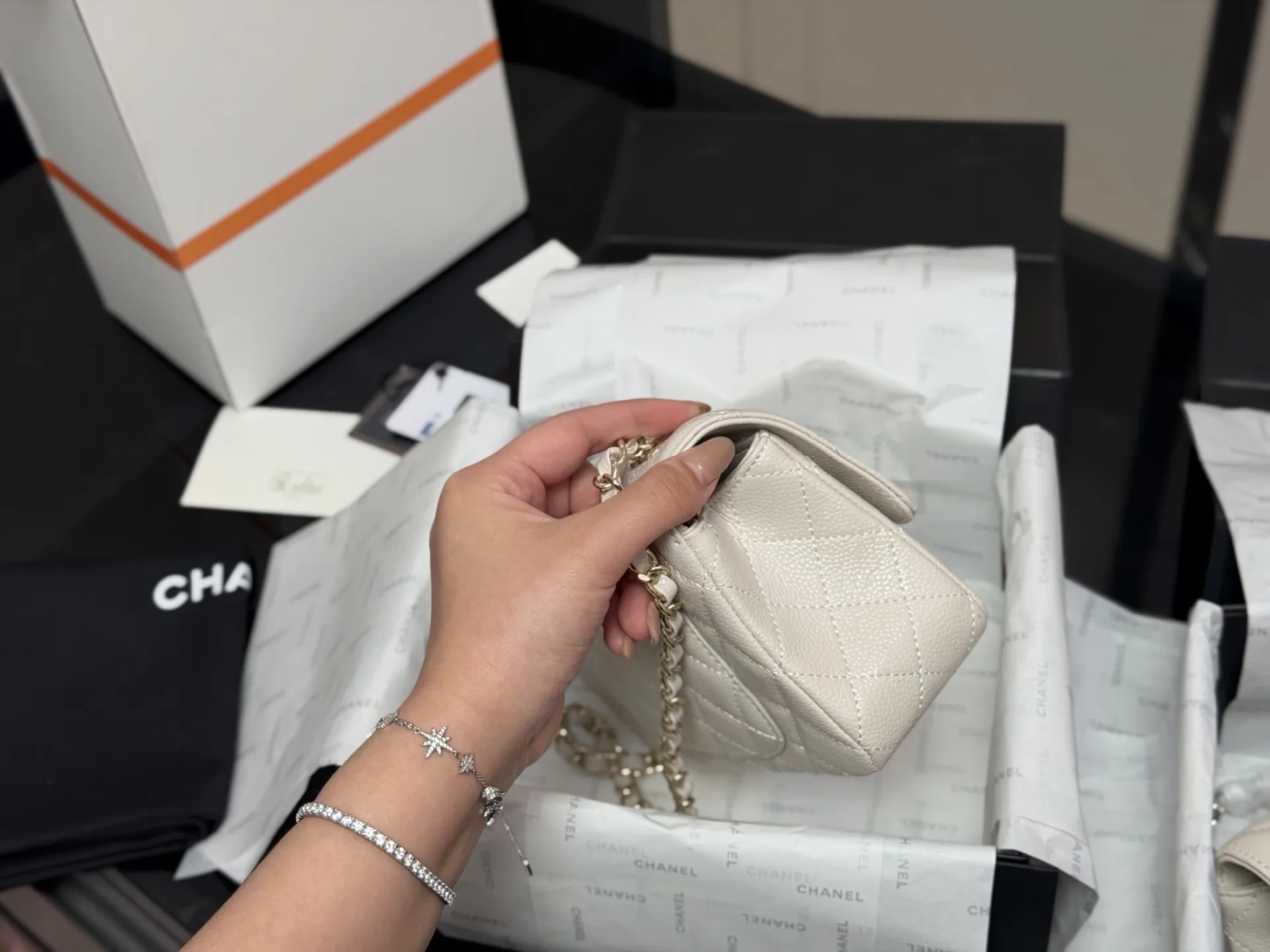 Chanel CF Mini Quilted Caviar Flap Bag D30018359 — view 6