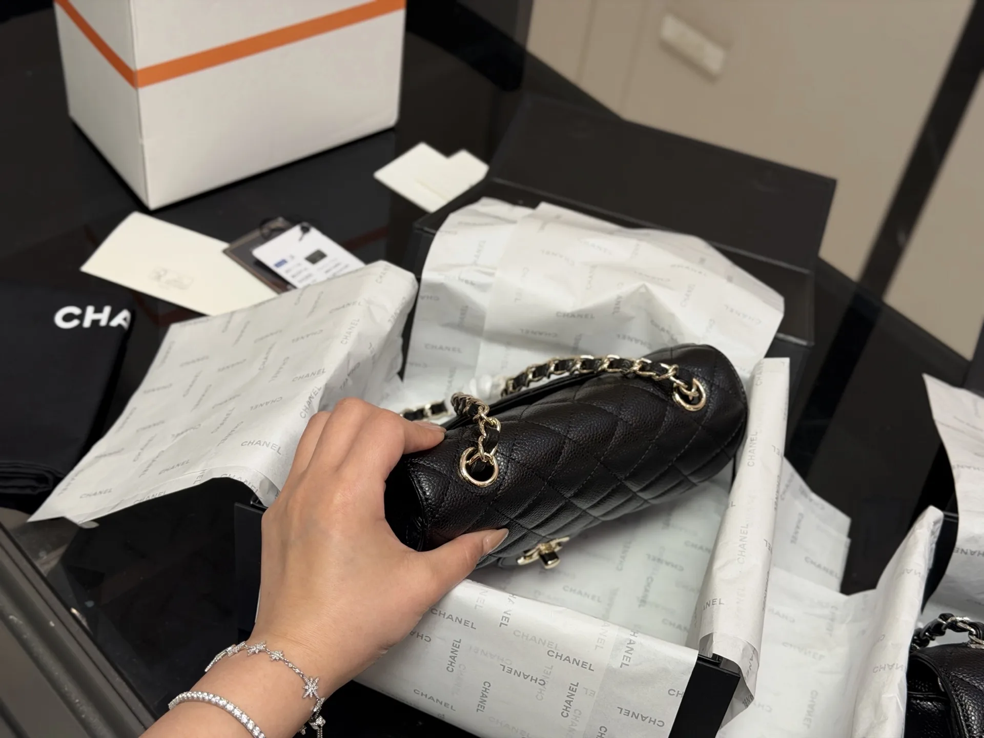 CF Mini Quilted Caviar Leather Flap Bag D30018360 — view 3