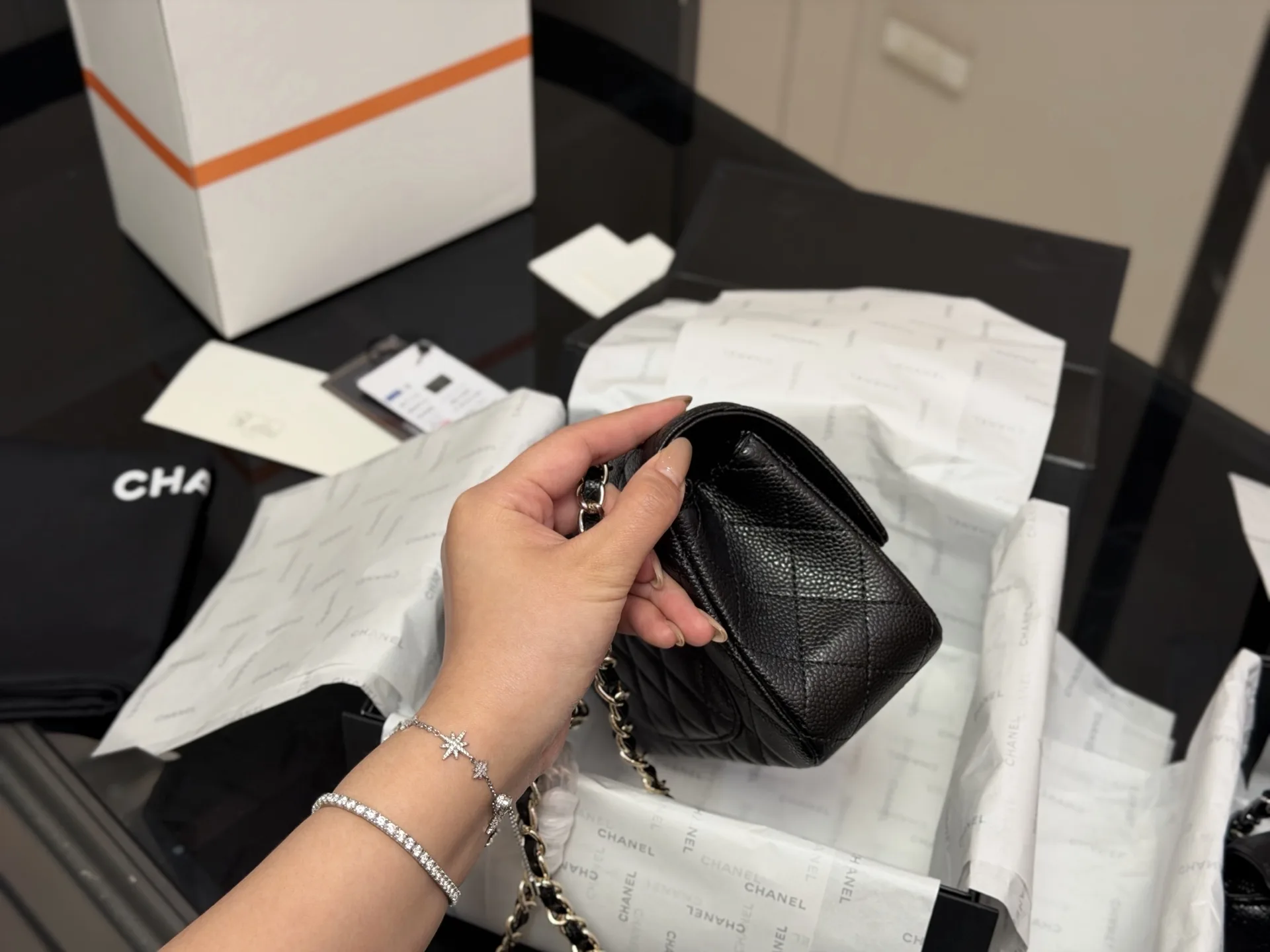CF Mini Quilted Caviar Leather Flap Bag D30018360 — view 6