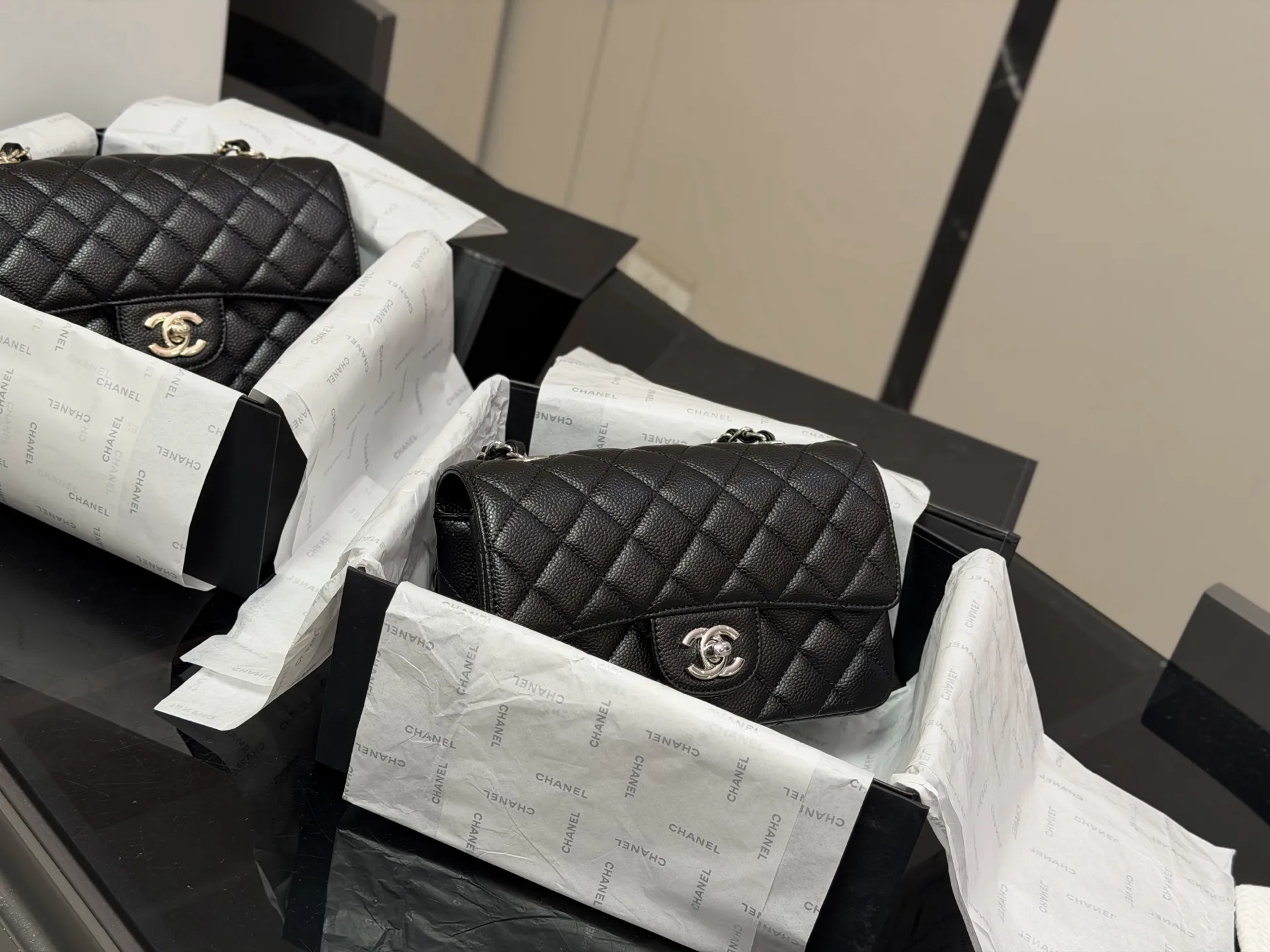 CF Mini Quilted Caviar Leather Flap Bag D30018360 — view 9