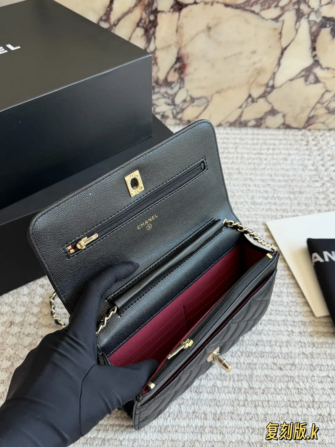 Chanel Quilted Caviar Leather WOC Bag D30018195 — view 9