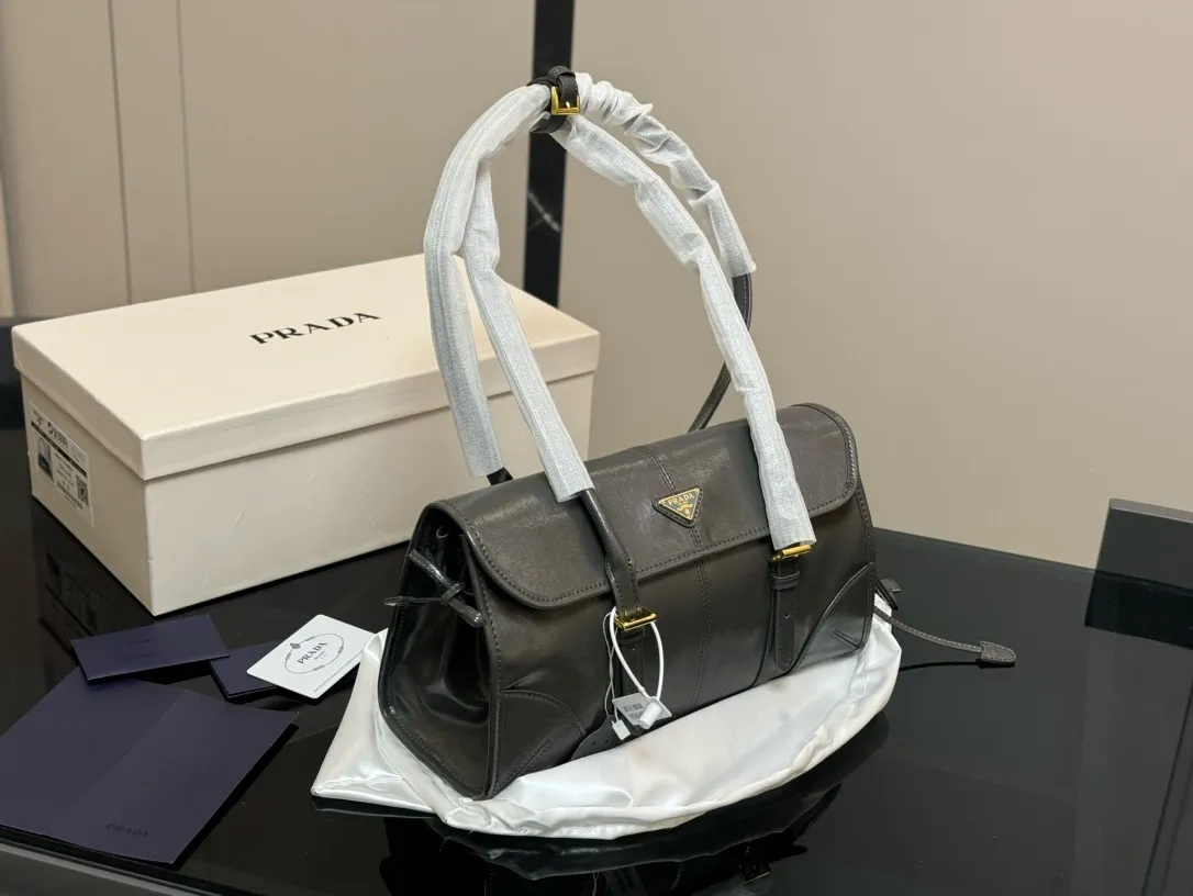 Prada Soft Lux Leather Shoulder Bag D30018185 — view 11