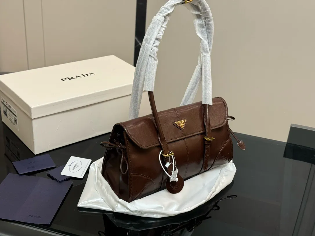 Prada Soft Lux Leather Shoulder Bag D30018185 — view 12