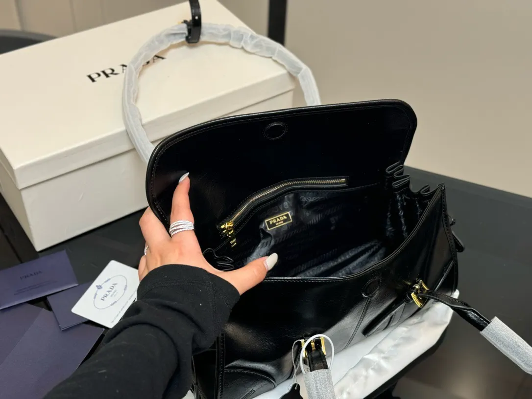 Prada Soft Lux Leather Shoulder Bag D30018185 — view 4