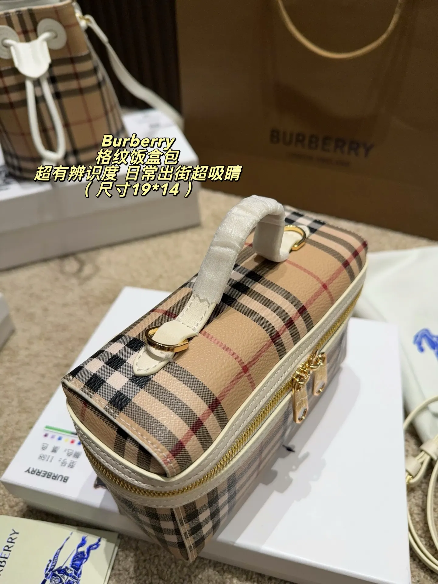 Check Canvas Box Bag D30018488 — view 3