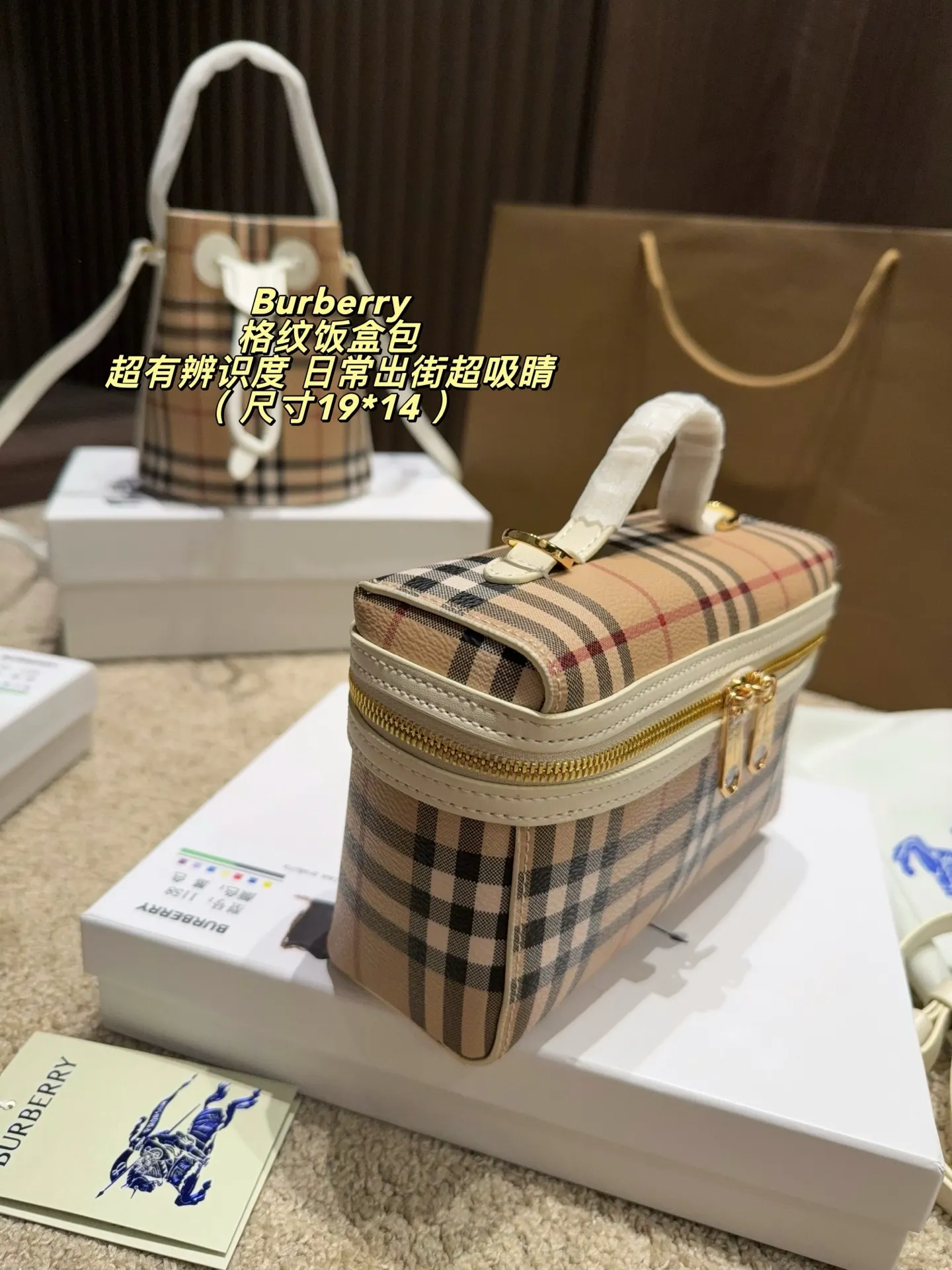 Check Canvas Box Bag D30018488 — view 4