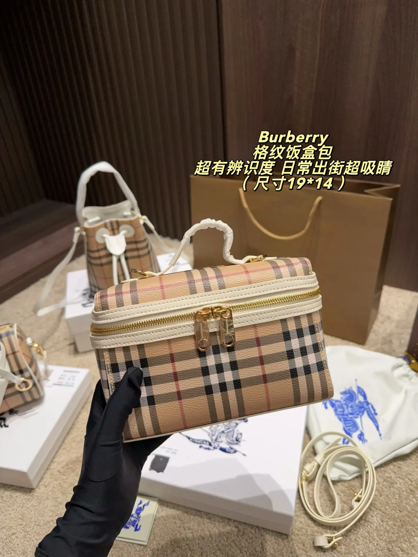 Check Canvas Box Bag D30018488 — view 5