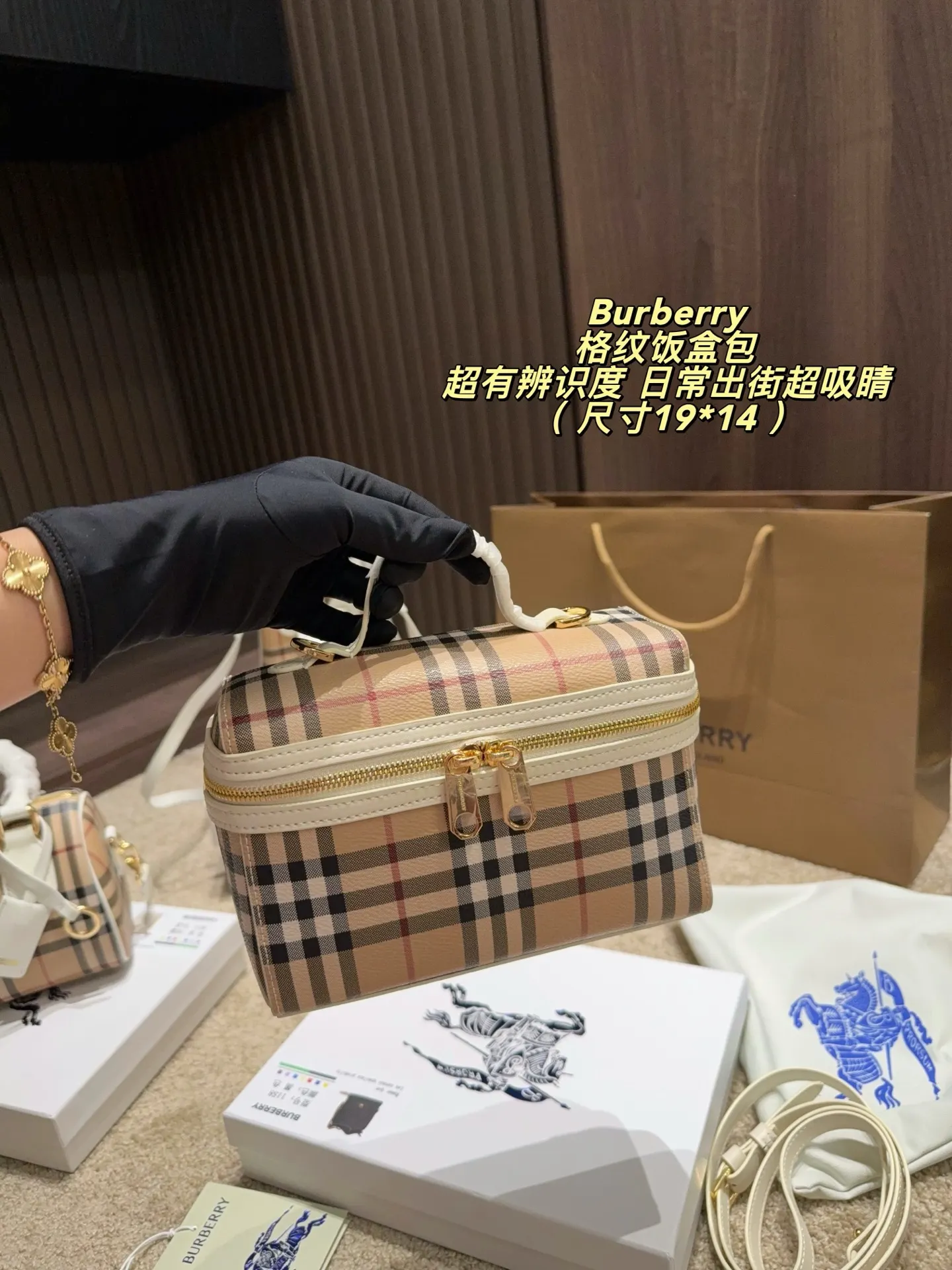 Check Canvas Box Bag D30018488 — view 8