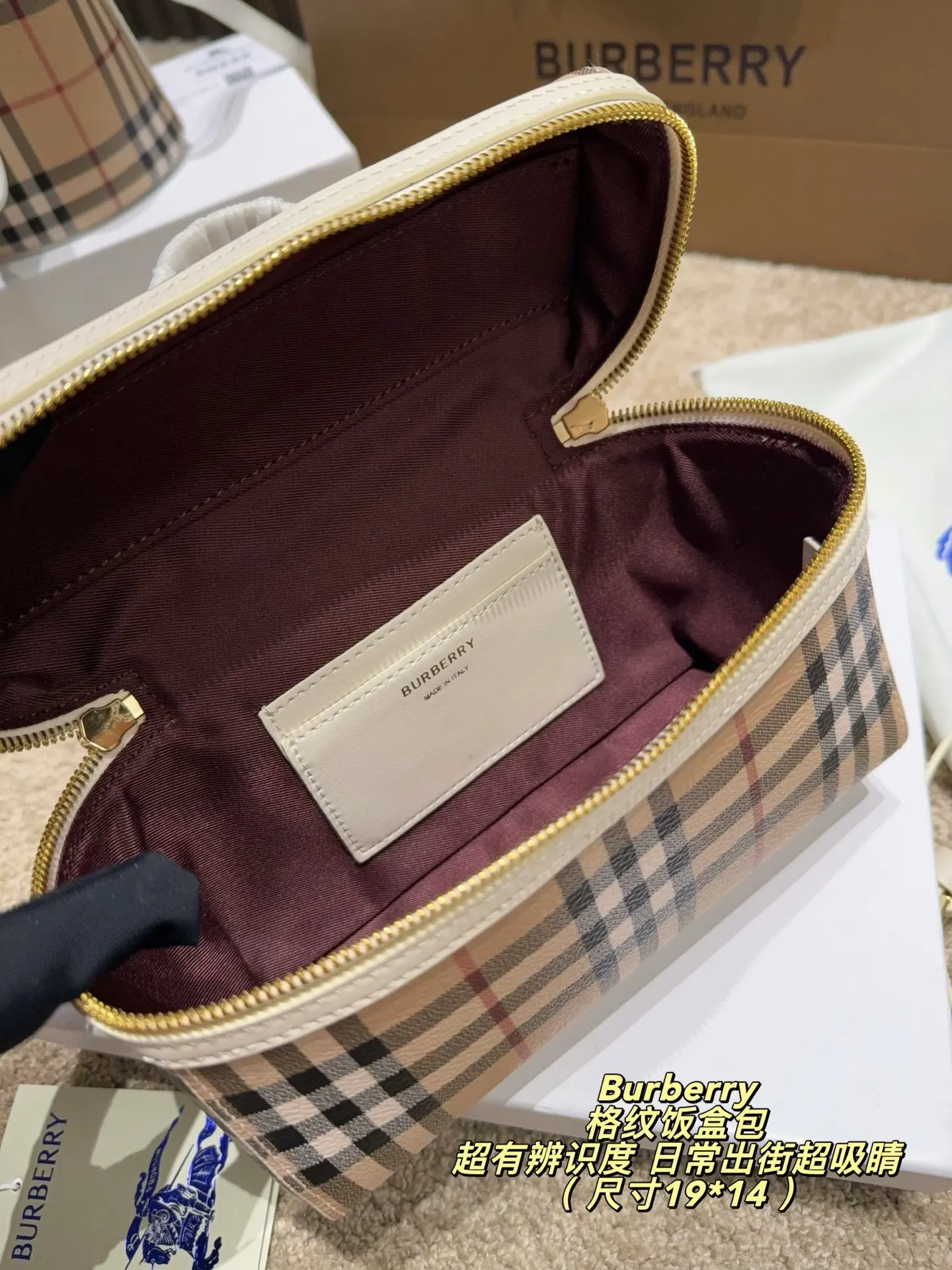 Check Canvas Box Bag D30018488 — view 9