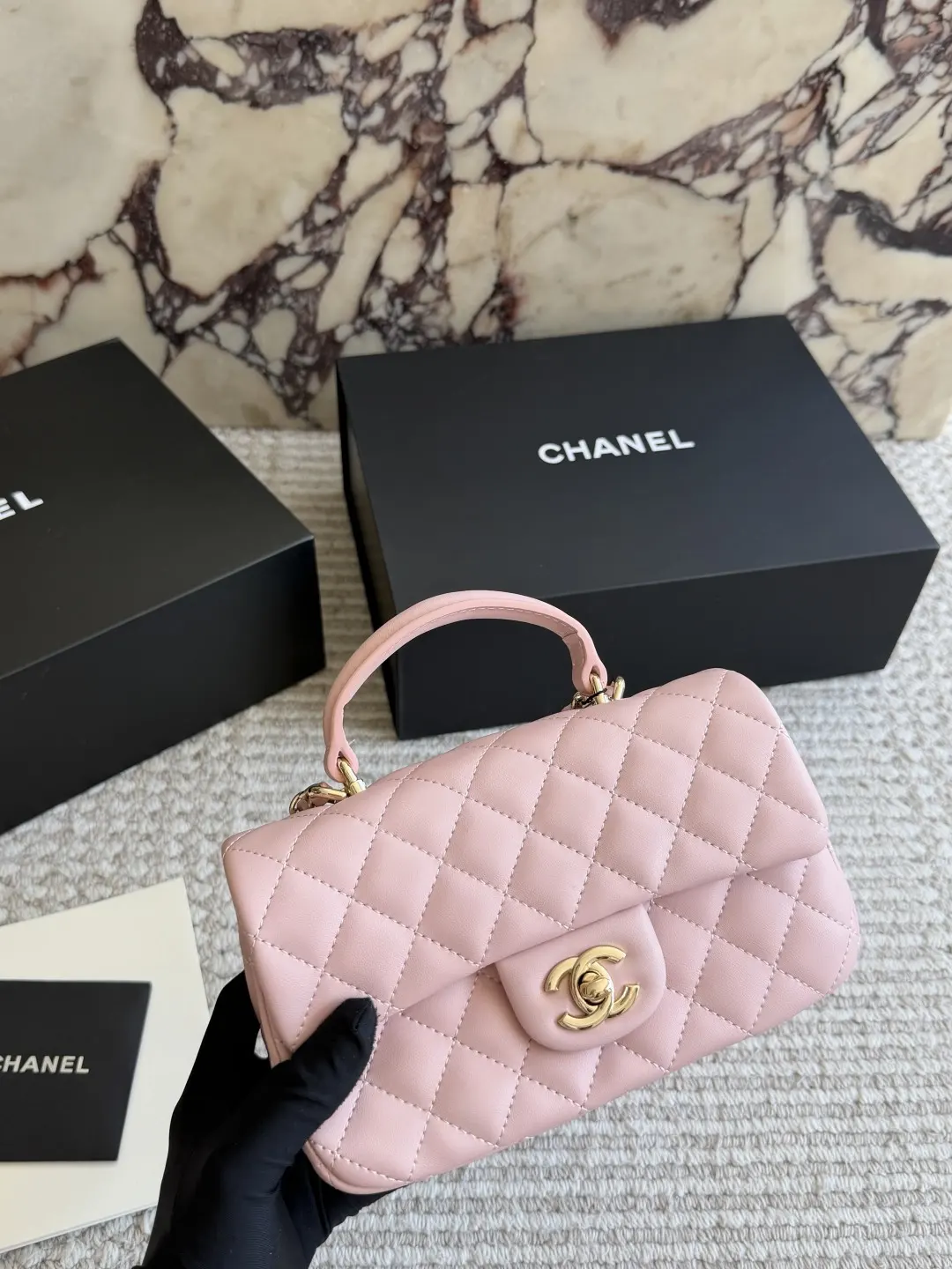 CF Handle Mini Quilted Top-Handle Bag D30017906 — view 11