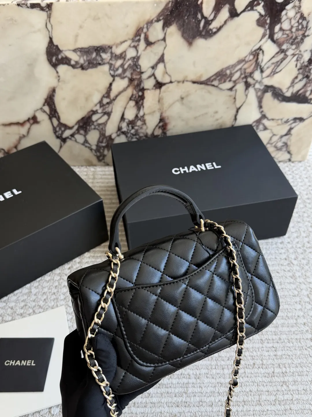 CF Handle Mini Quilted Top-Handle Bag D30017906 — view 6
