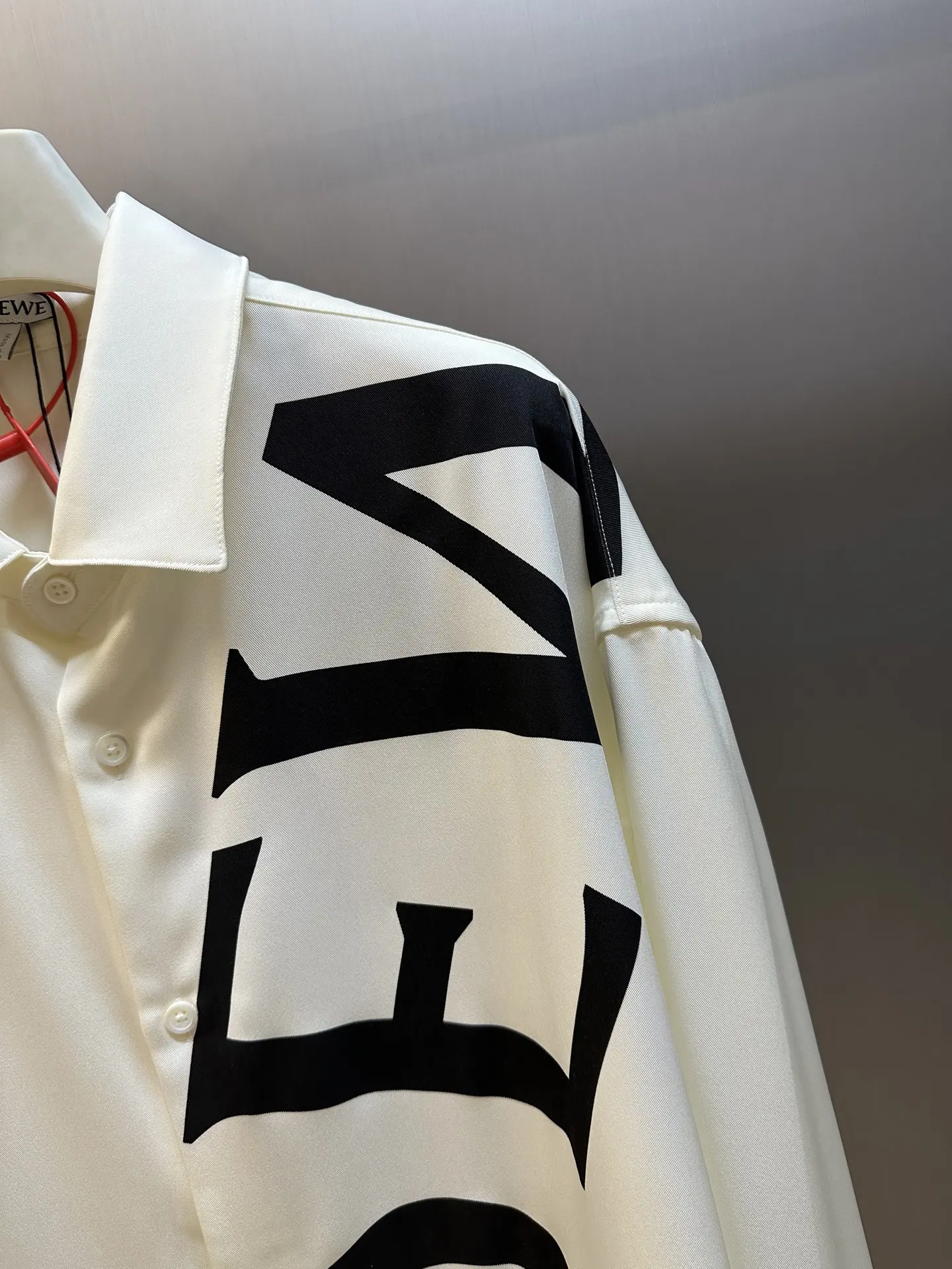 Logo Print Silk Long-Sleeve Shirt D31019160 — view 3