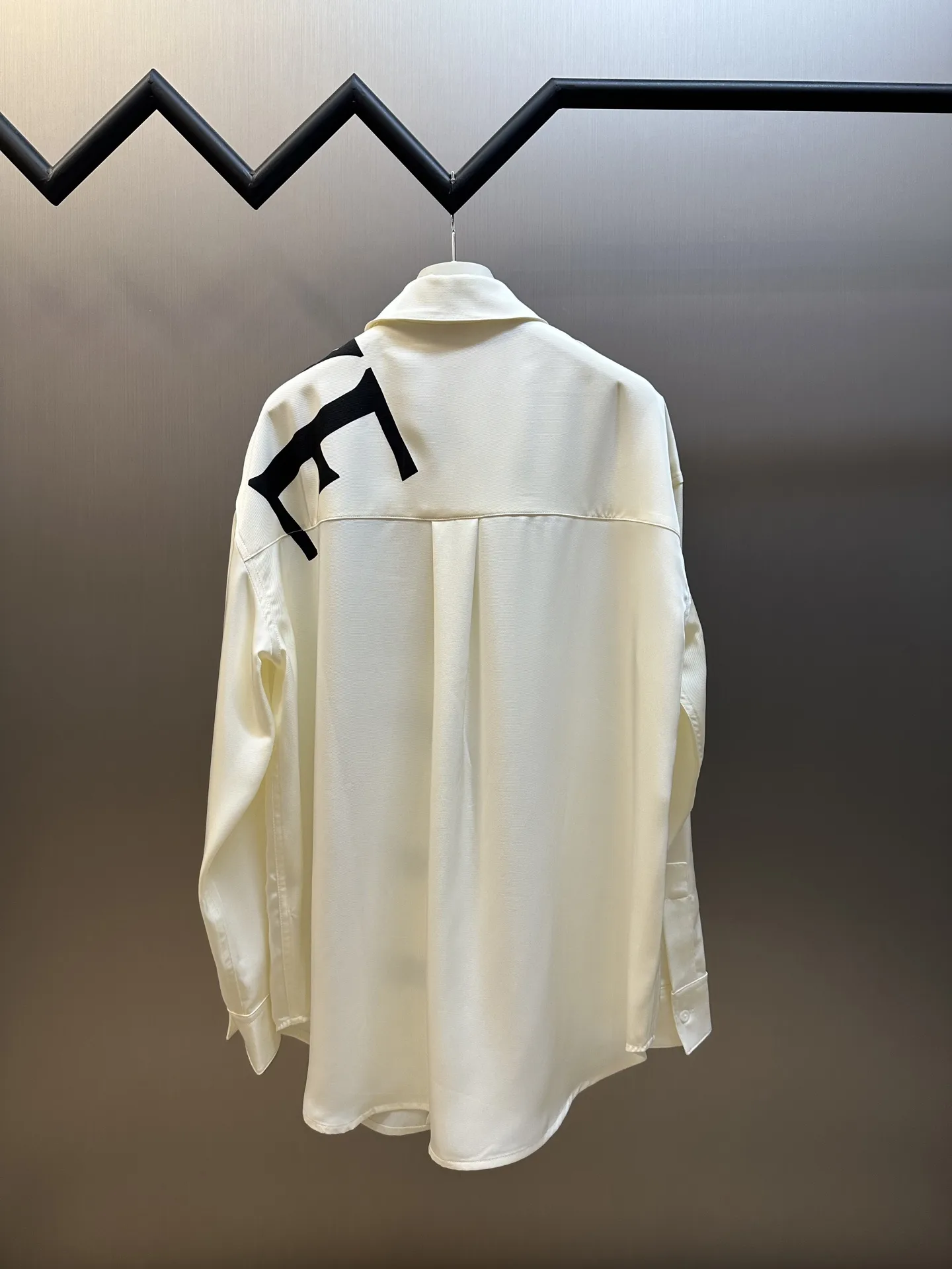 Logo Print Silk Long-Sleeve Shirt D31019160 — view 4