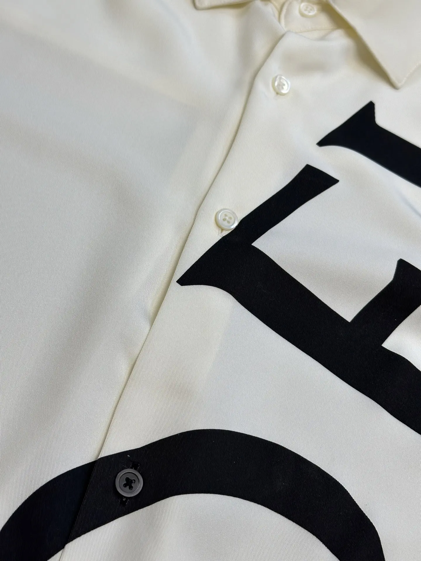 Logo Print Silk Long-Sleeve Shirt D31019160 — view 6