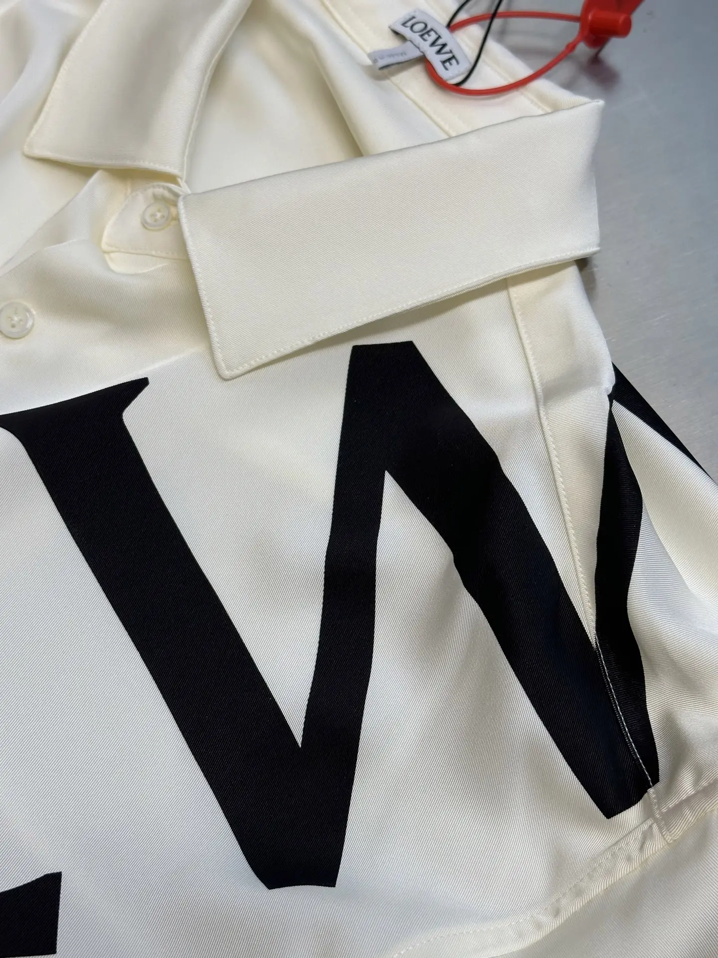 Logo Print Silk Long-Sleeve Shirt D31019160 — view 9