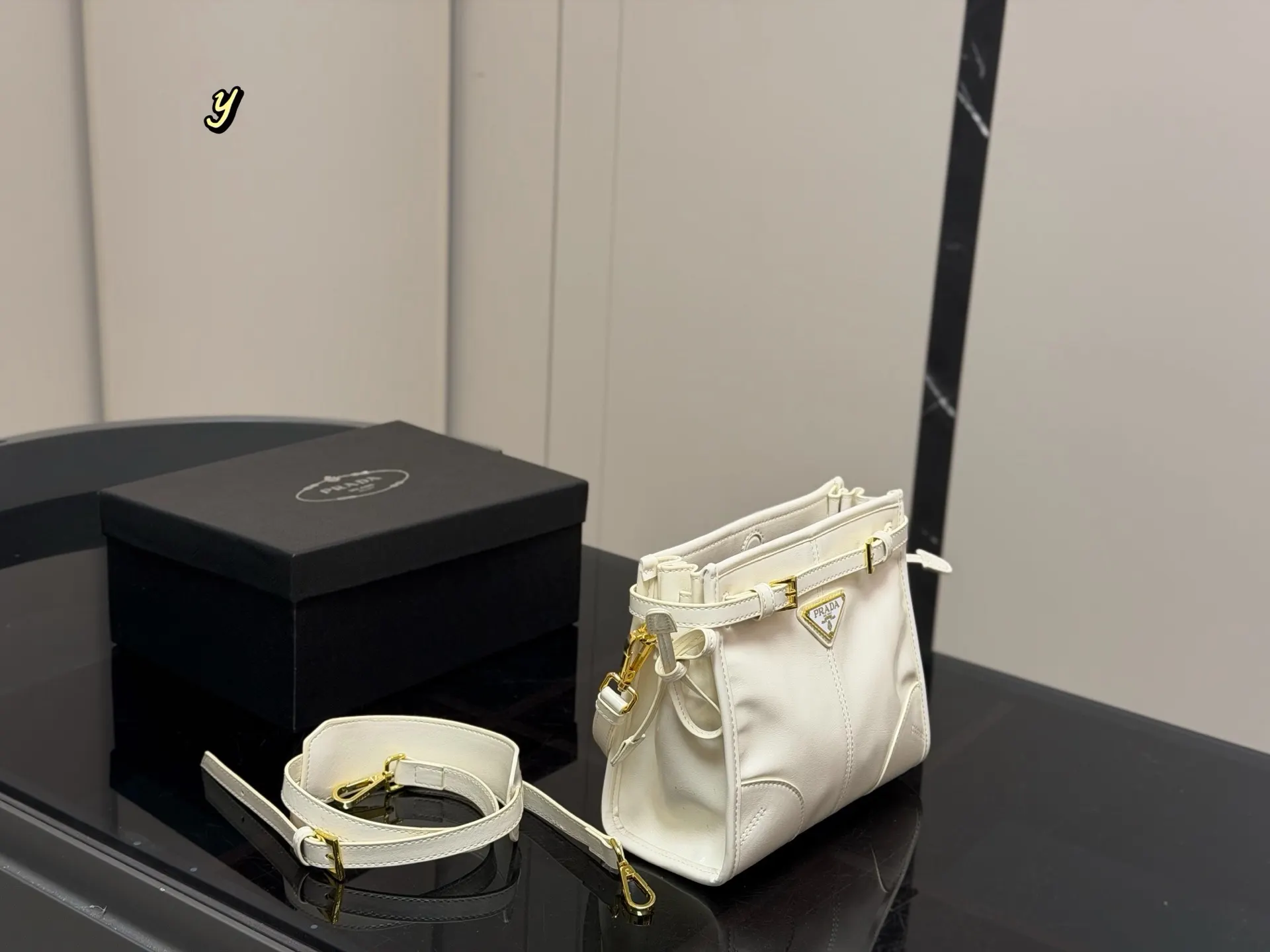Prada Soft Lux Leather Shoulder Bag D31017911 — view 11