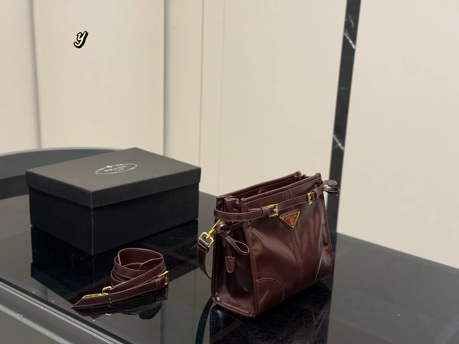 Prada Soft Lux Leather Shoulder Bag D31017911 — view 12