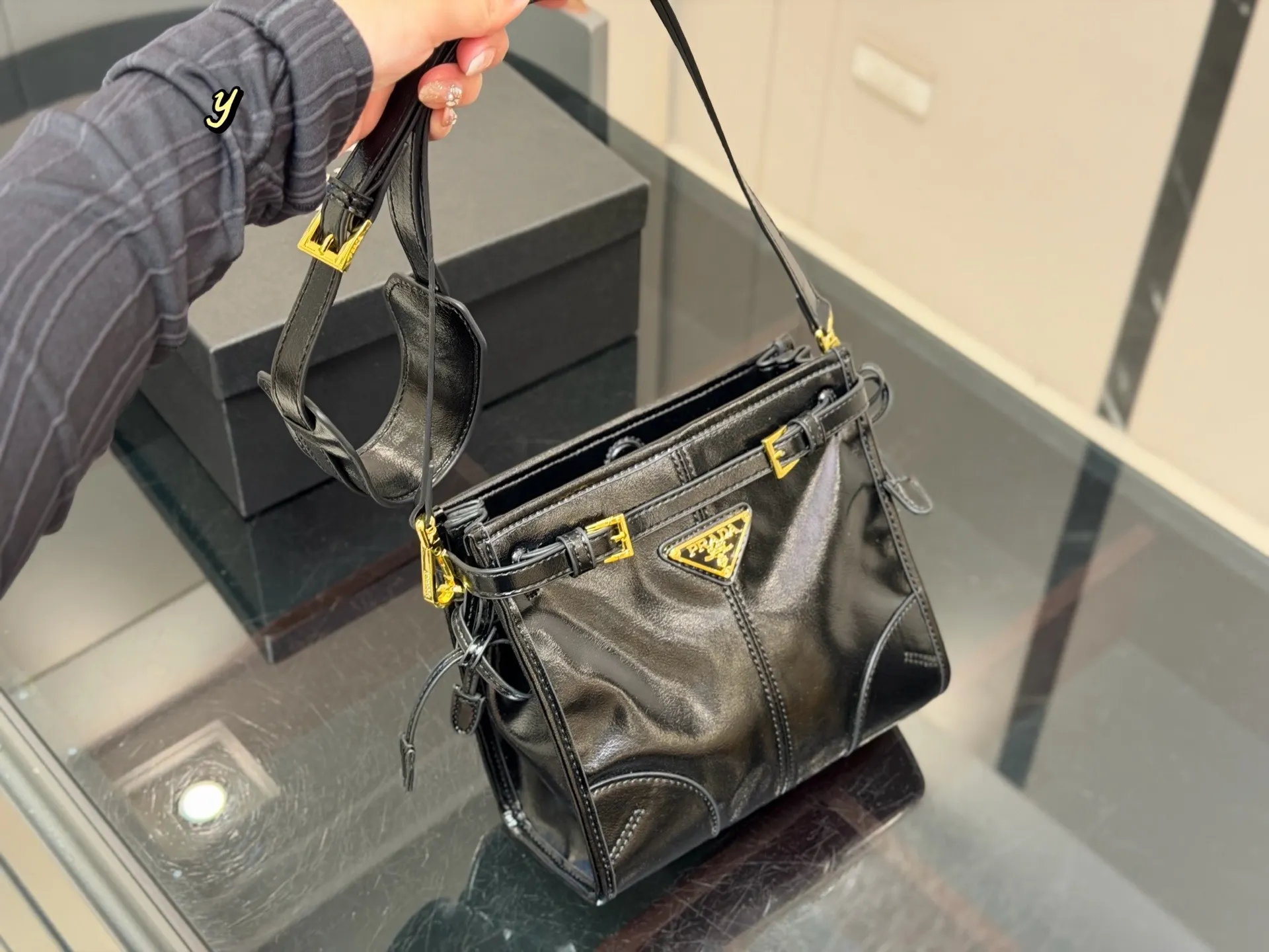 Prada Soft Lux Leather Shoulder Bag D31017911 — view 5