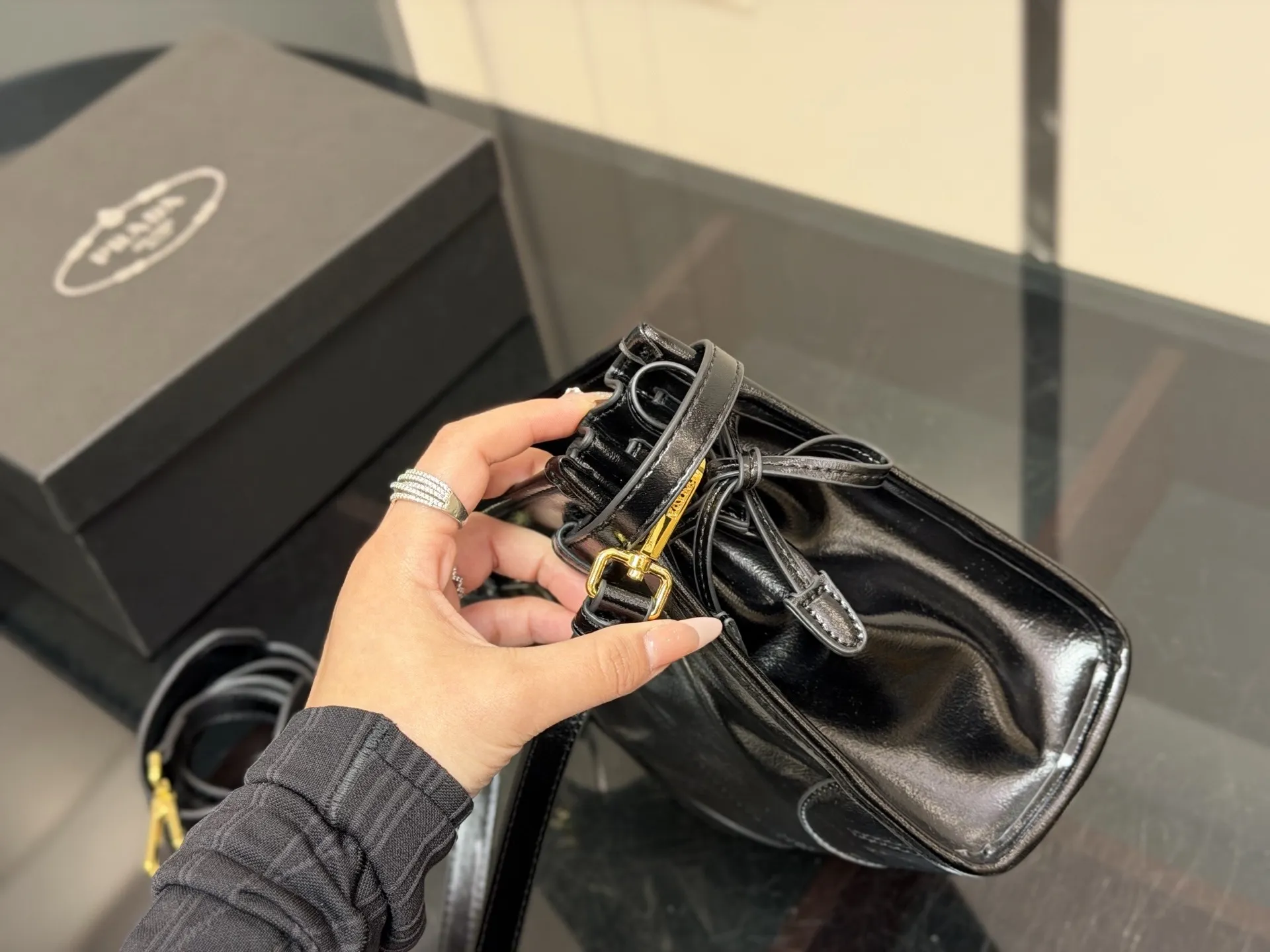 Prada Soft Lux Leather Shoulder Bag D31017911 — view 7