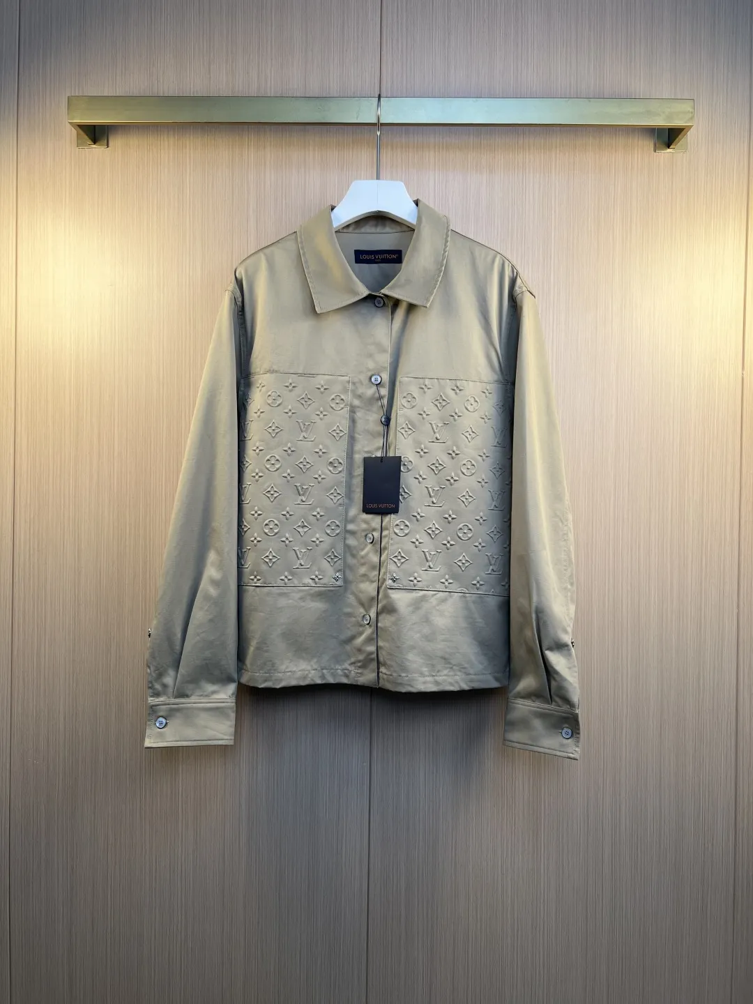Monogram Embossed Leather Patch Overshirt Jacket D31519245