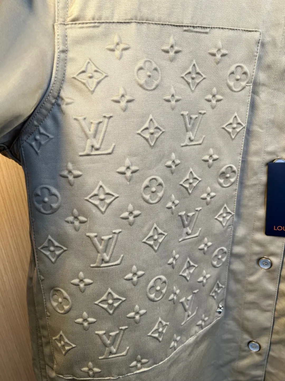 Monogram Embossed Leather Patch Overshirt Jacket D31519245 — view 4
